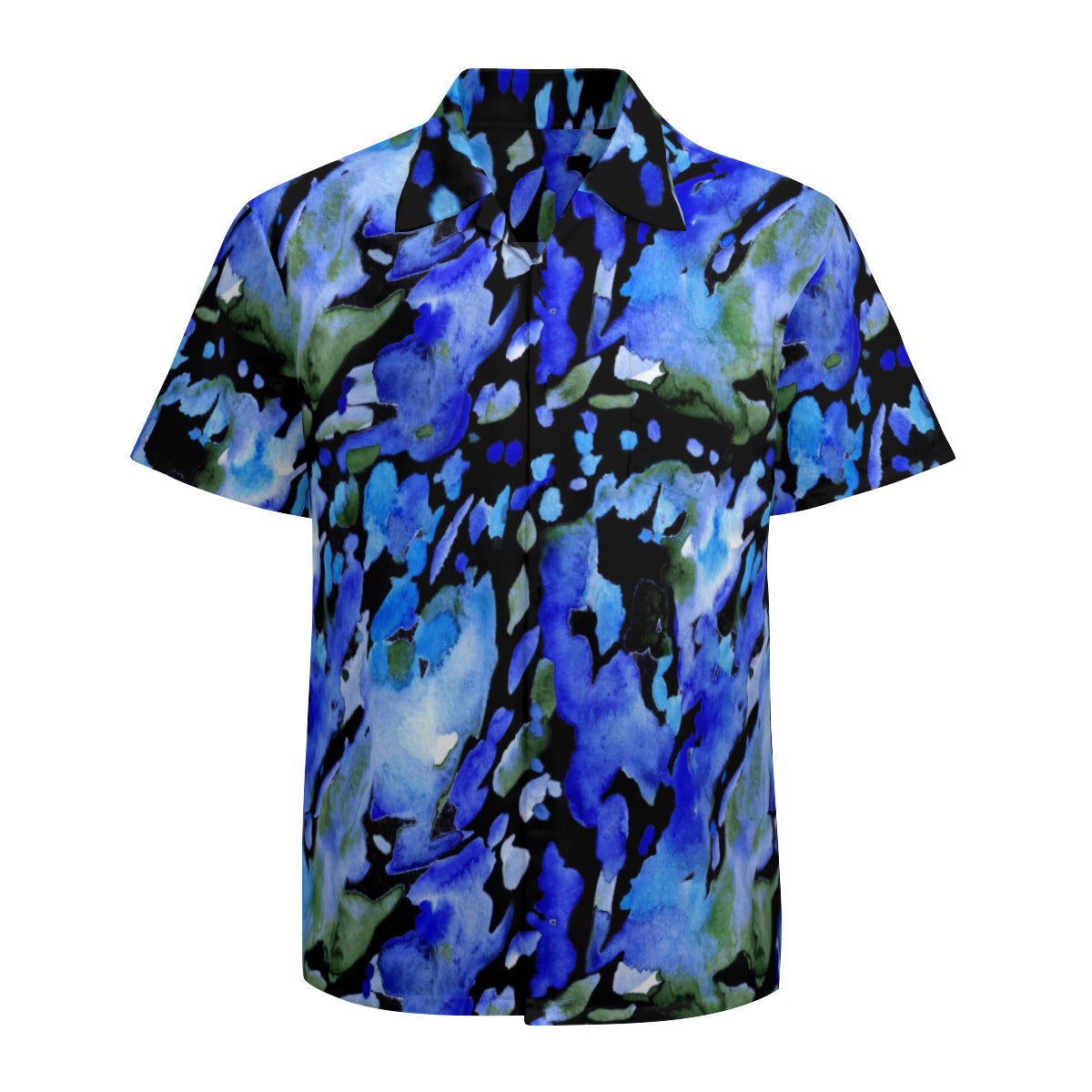 Button up shirt - Black, blue and green