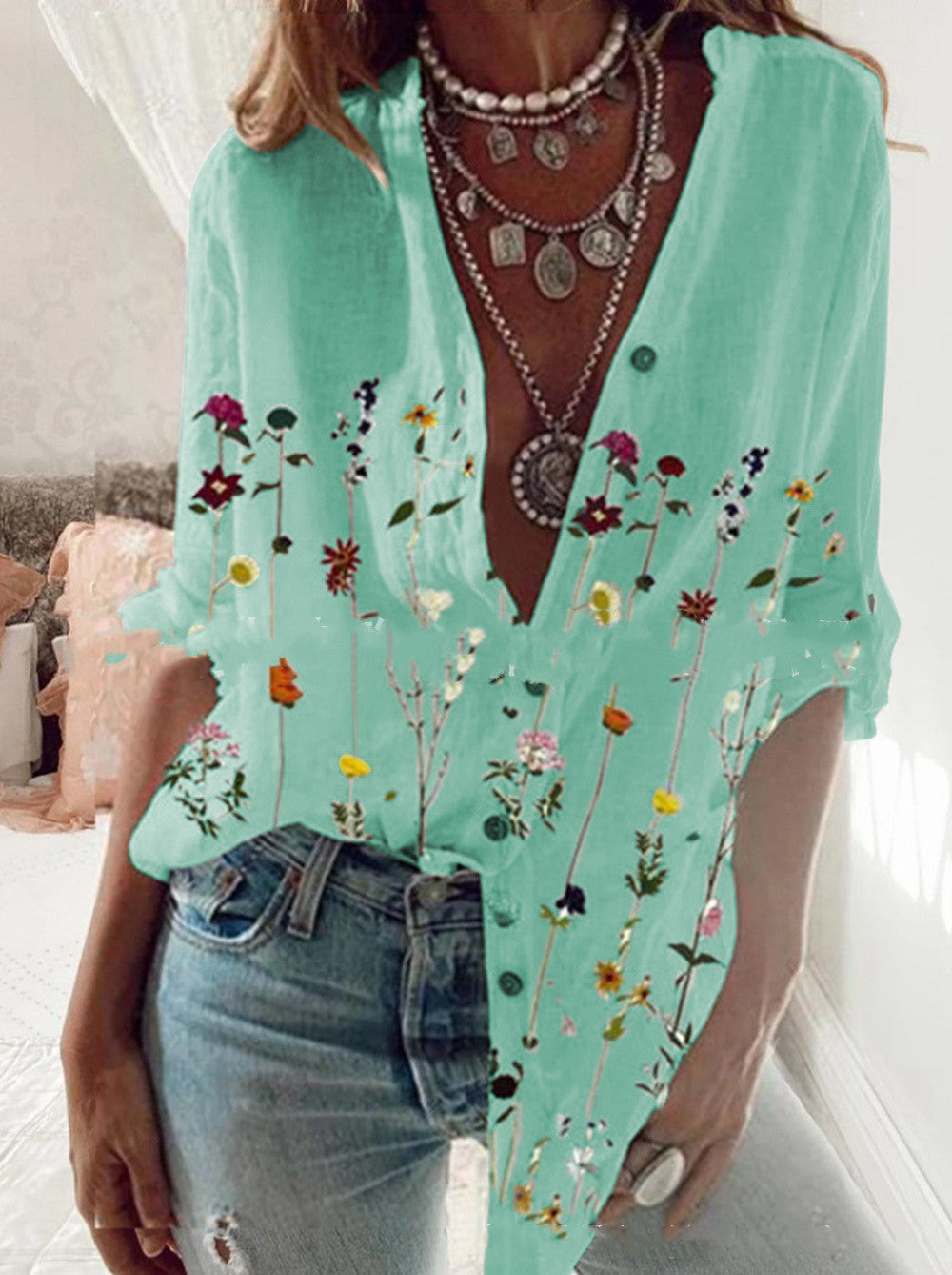 Women’s Shirt - European And American Casual Ladies Shirt