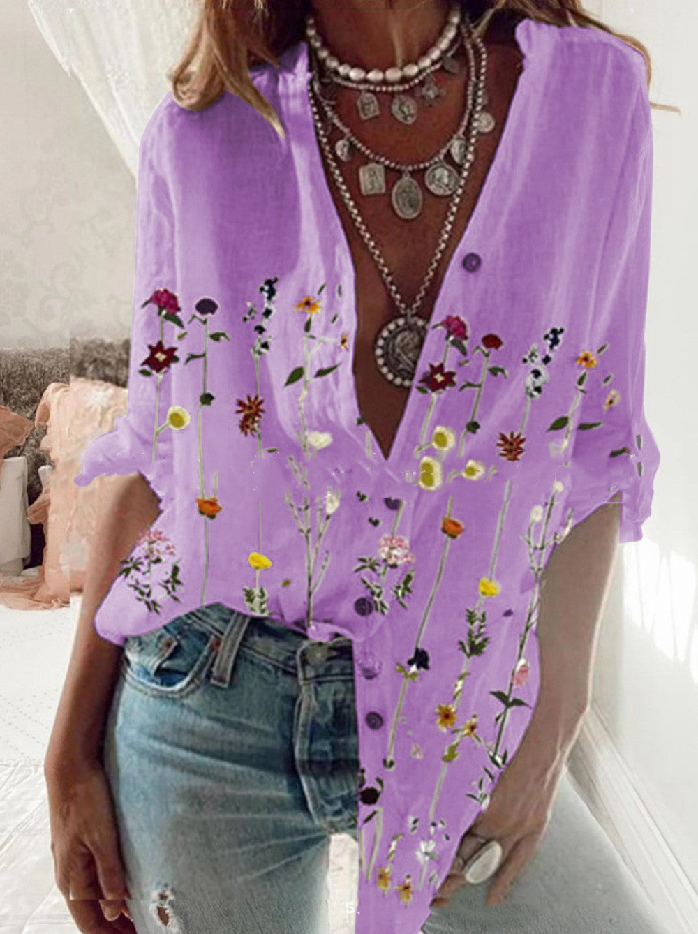 Women’s Shirt - European And American Casual Ladies Shirt