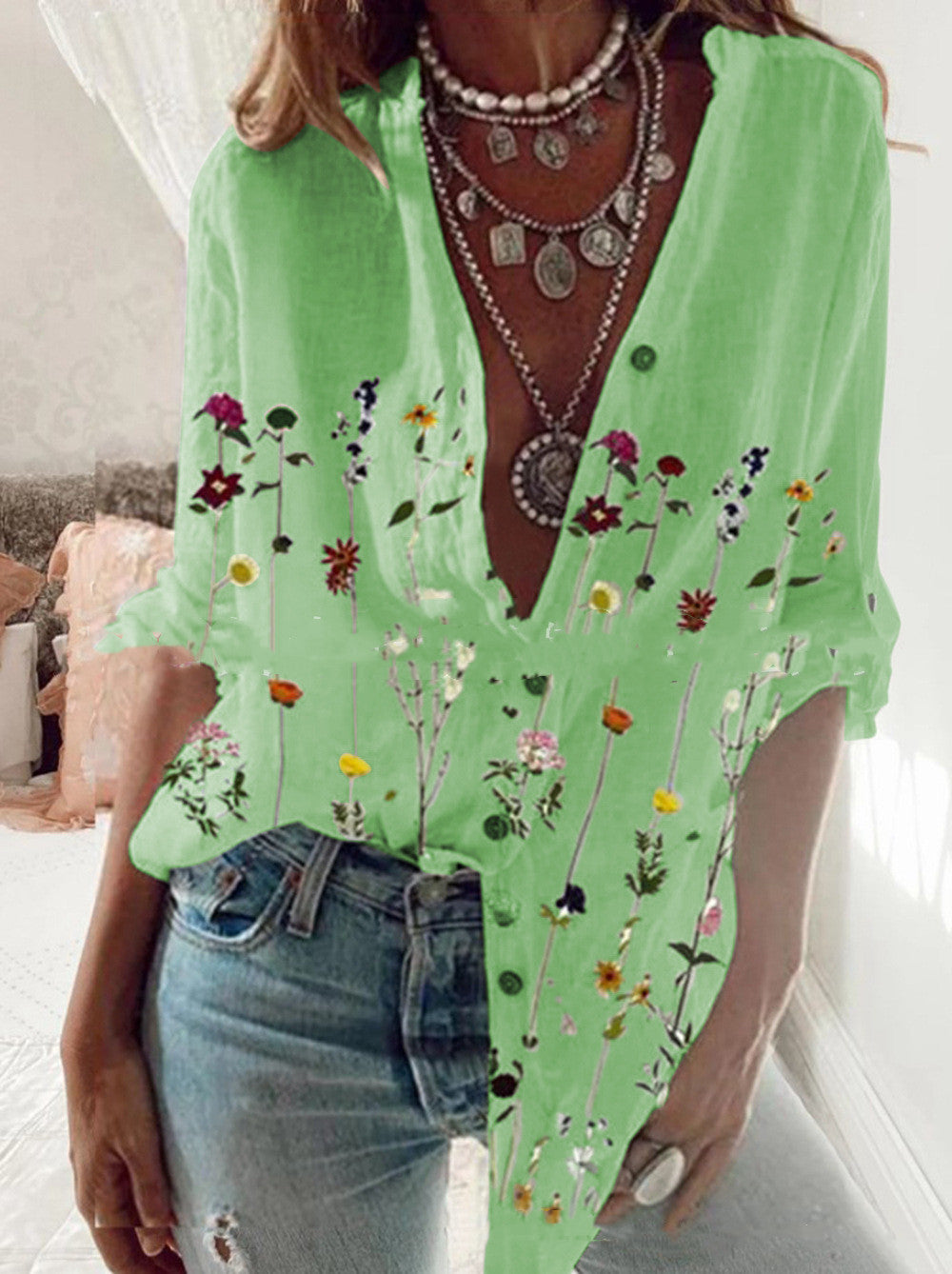 Women’s Shirt - European And American Casual Ladies Shirt