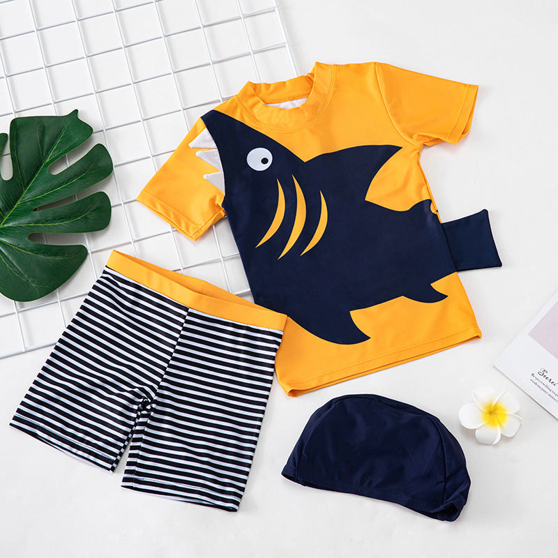 Children Swimwear - Boys Korean Baby Hot Spring Sunscreen Quick-Drying Small, Medium And Big Kids Split Seaside Beach Swimwear