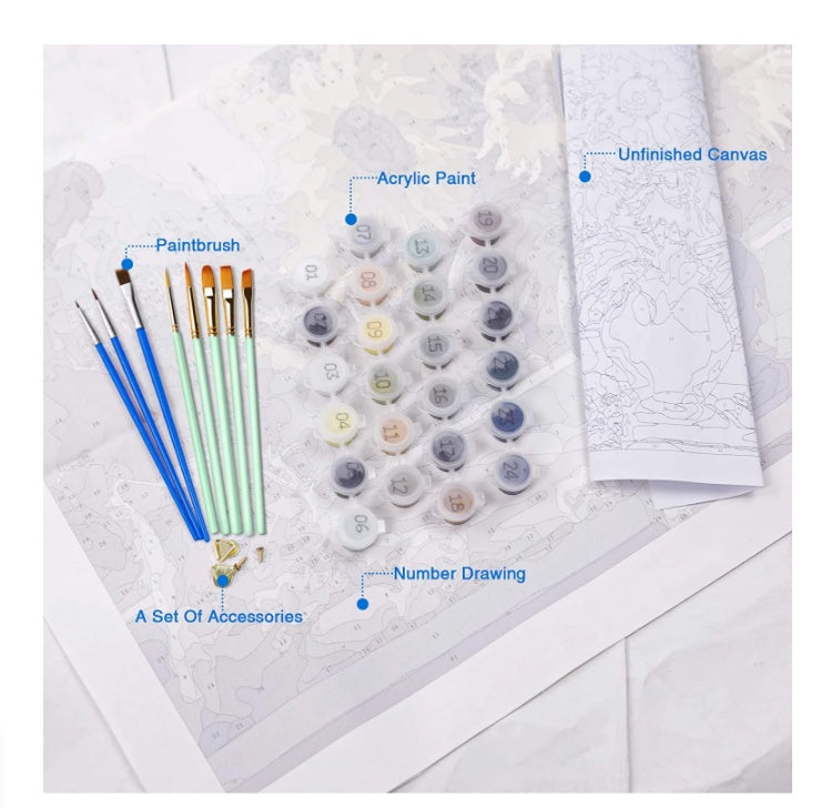 Oil Painting set - Enjoy Painting? DIY oil paint set. Moon setting over the ocean