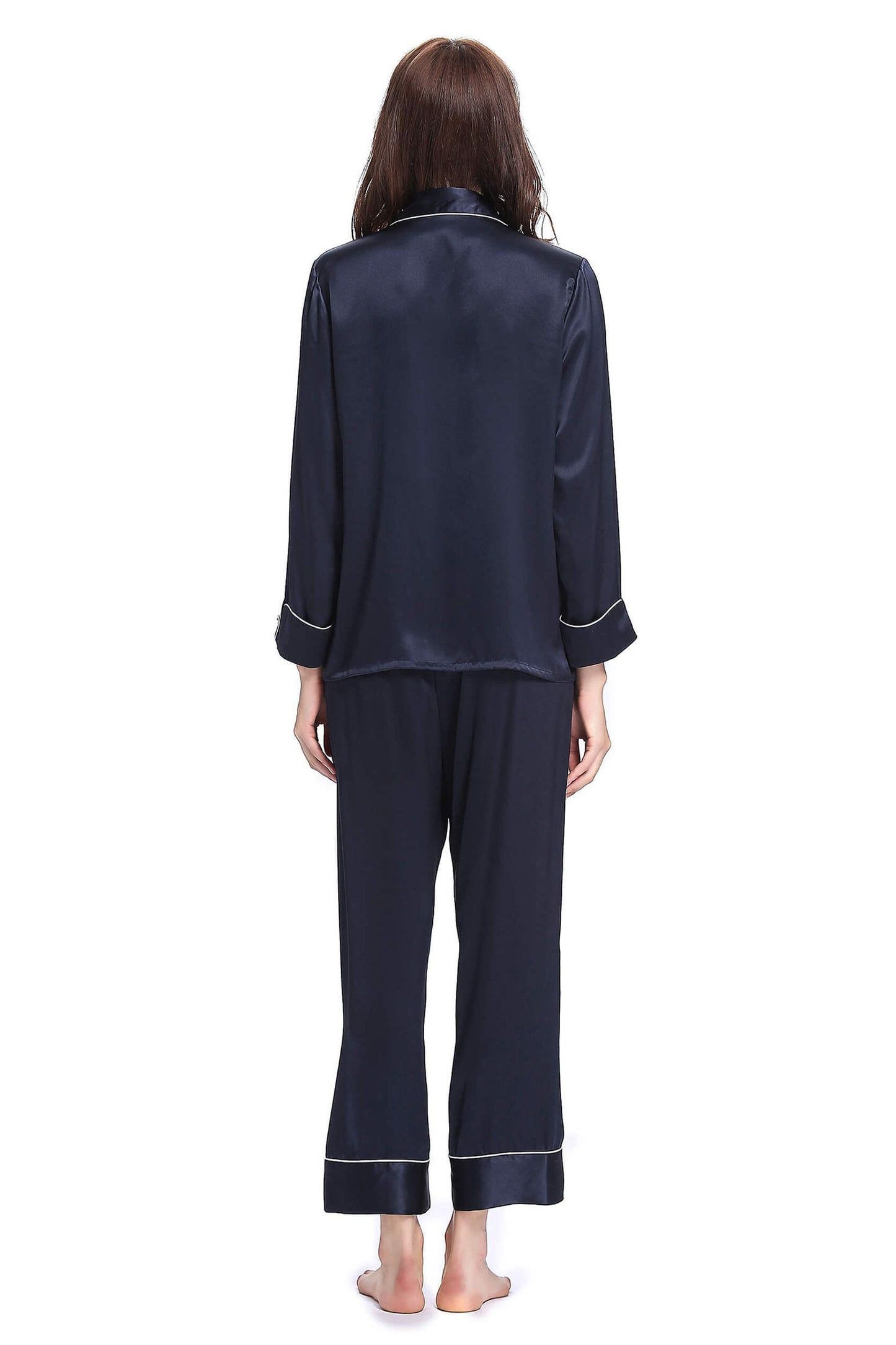 Chic Trimmed women Silk Pajamas Set