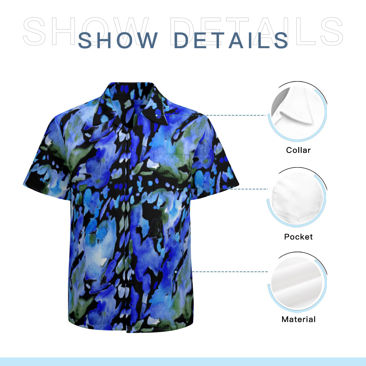 Button up shirt - Black, blue and green