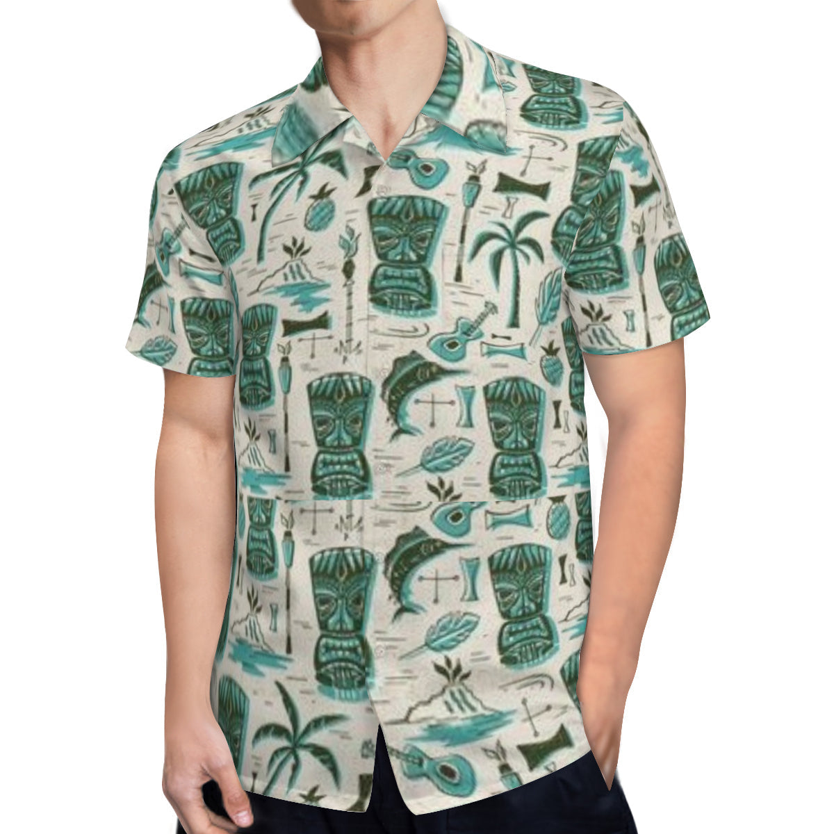 Button up shirt - green tikis