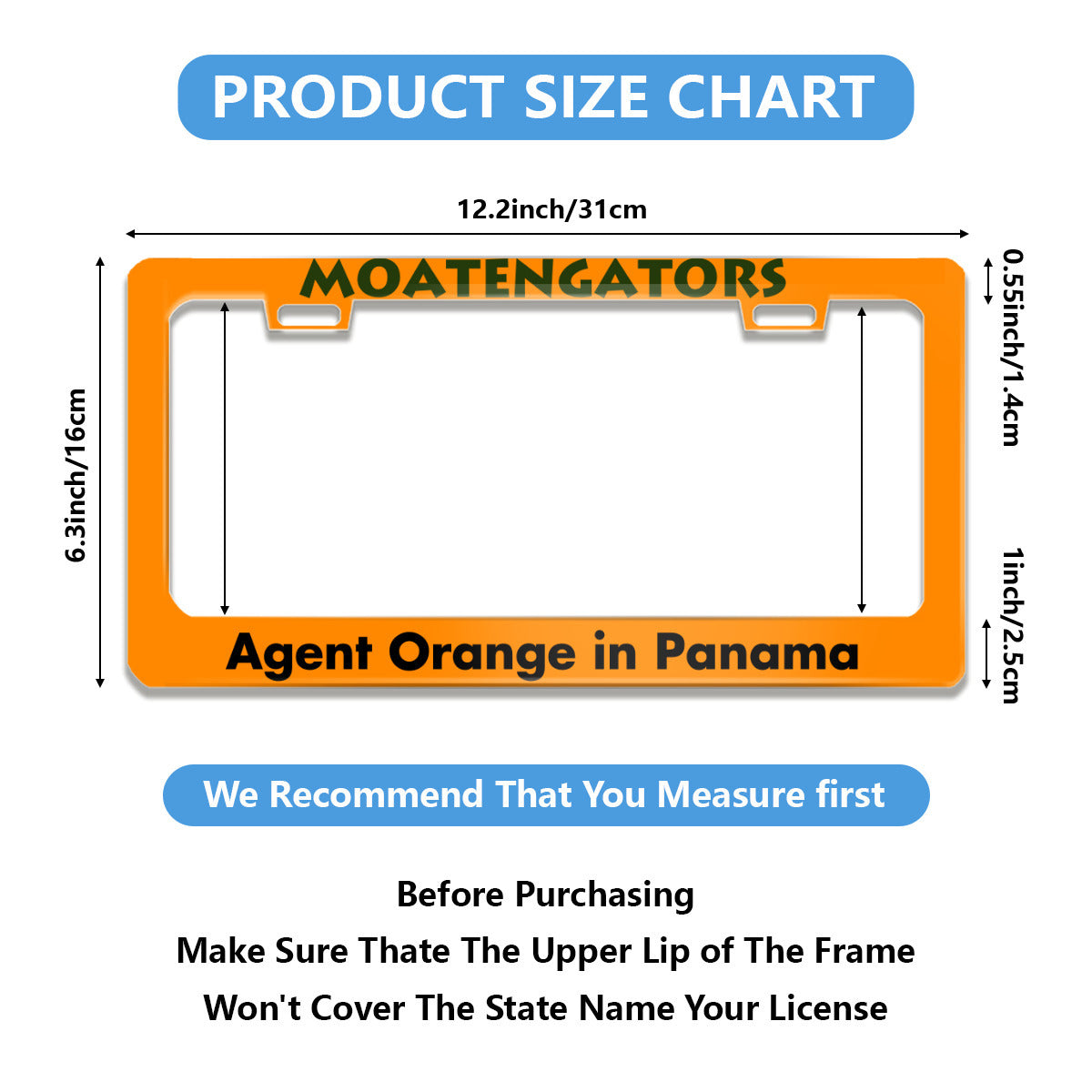 Panama Canal Zone Veteran standard two hole MOATENGATORS license plate holder