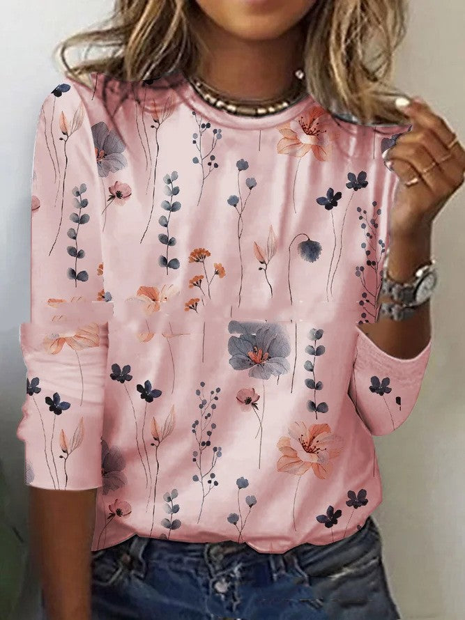 Women’s Long sleeve Tshirt - Beautiful spring flower design