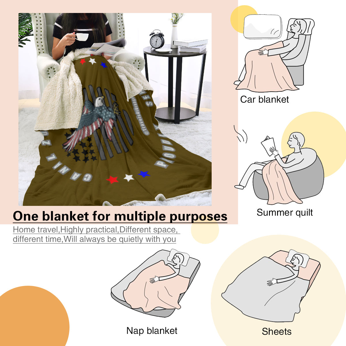 Panama Canal Zone veterans throw blanket - Proudly Served CZ Veteran Throw Blanket