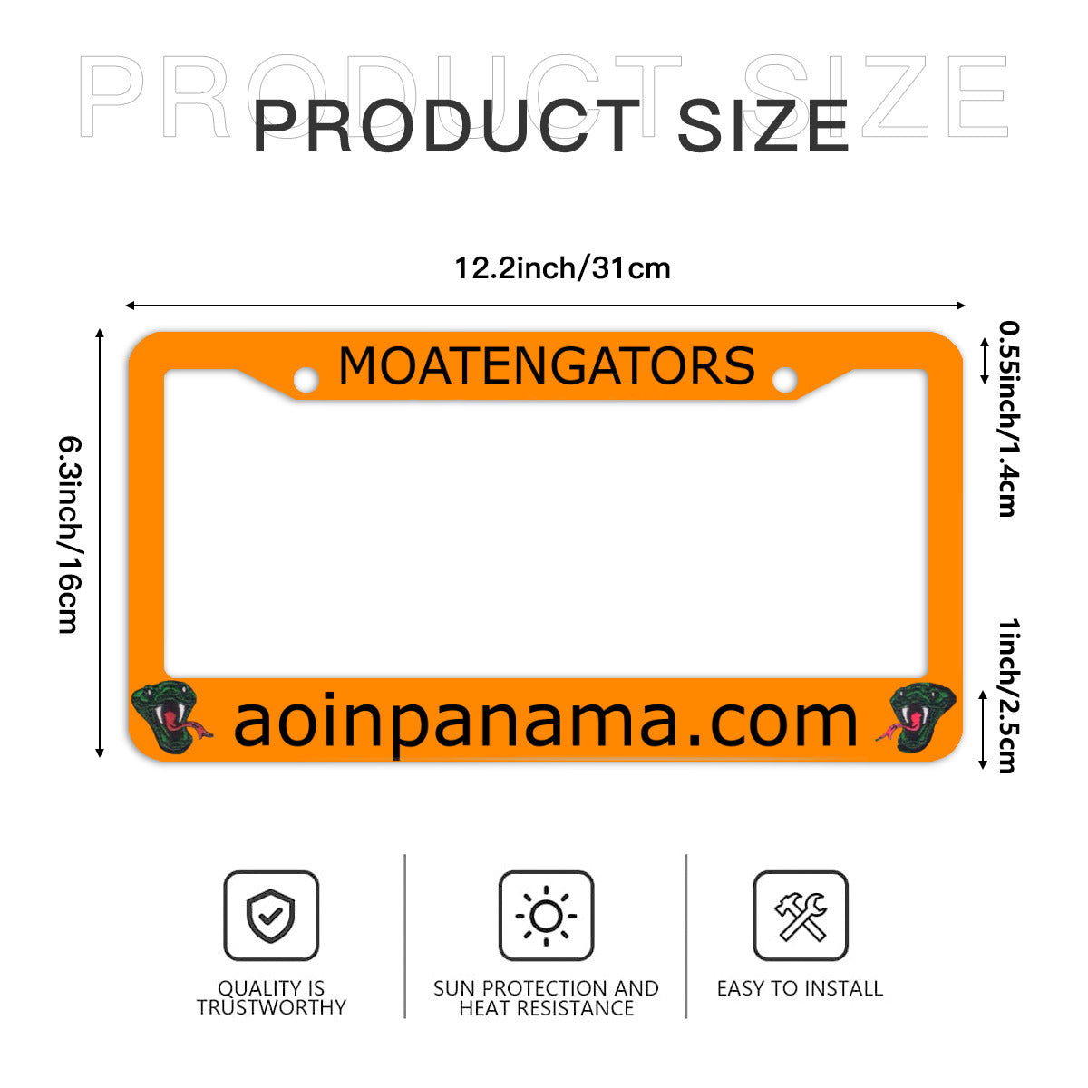 MOATENGATORS license plate frame with aoinpanama.com