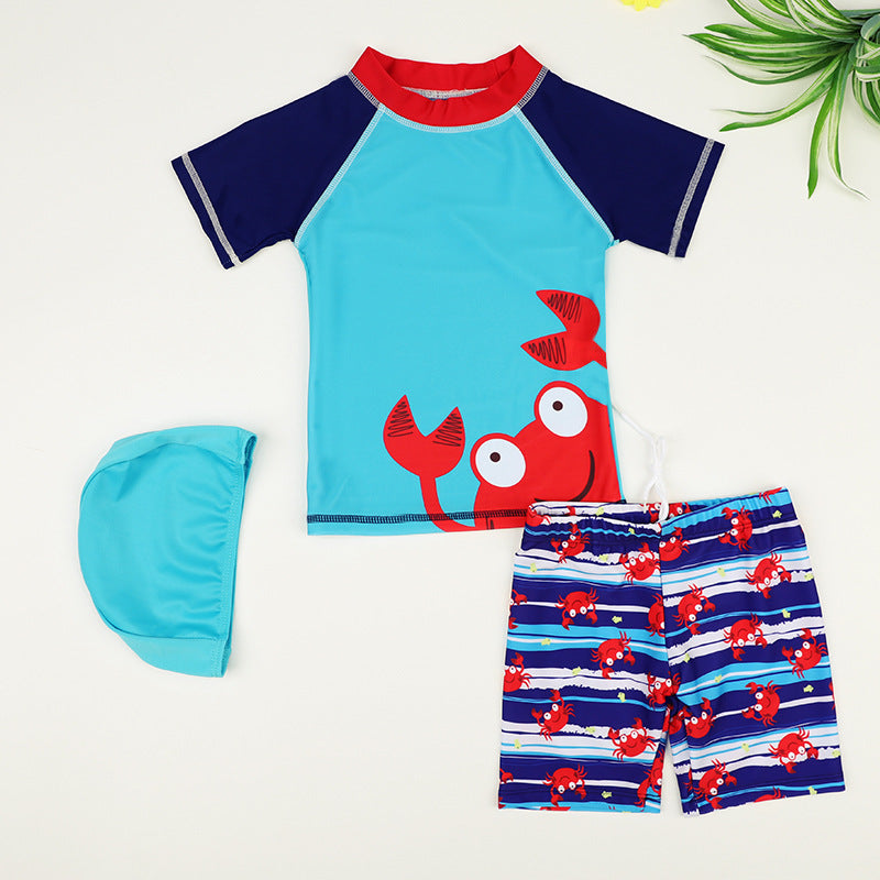 Children Swimsuit - Boys Split Boxer Swim Trunks Baby Swimsuit Cartoon Quick-drying Boy Swimwear