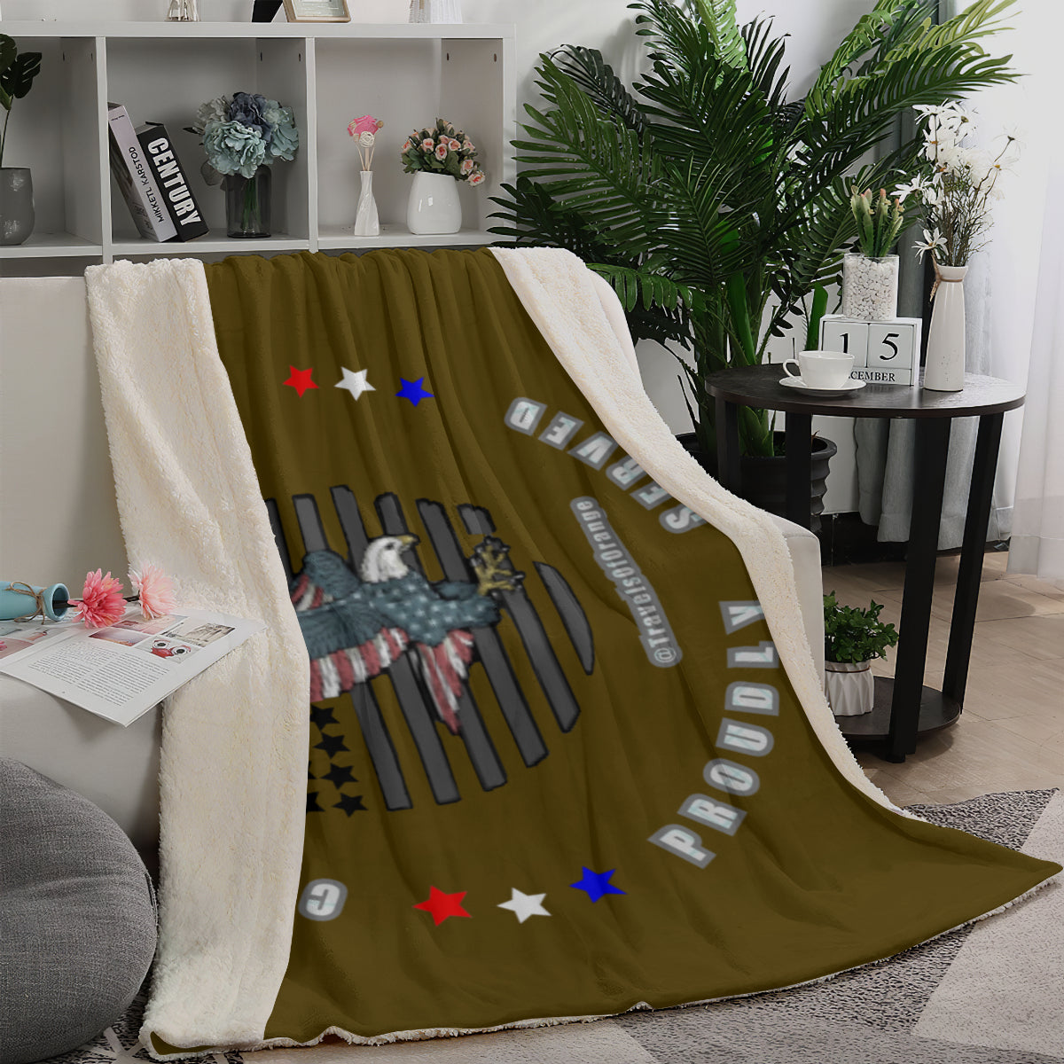 Panama Canal Zone veterans throw blanket - Proudly Served CZ Veteran Throw Blanket