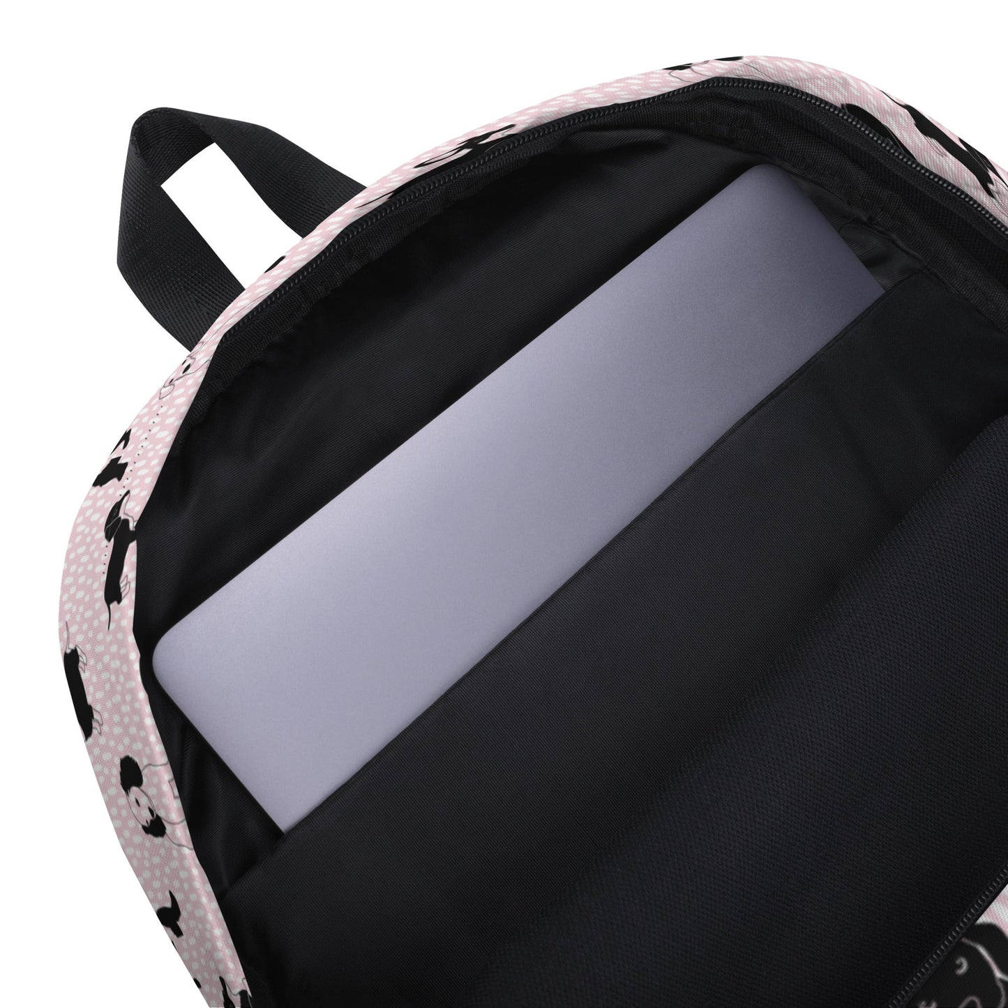 Backpack pink with black doggy design