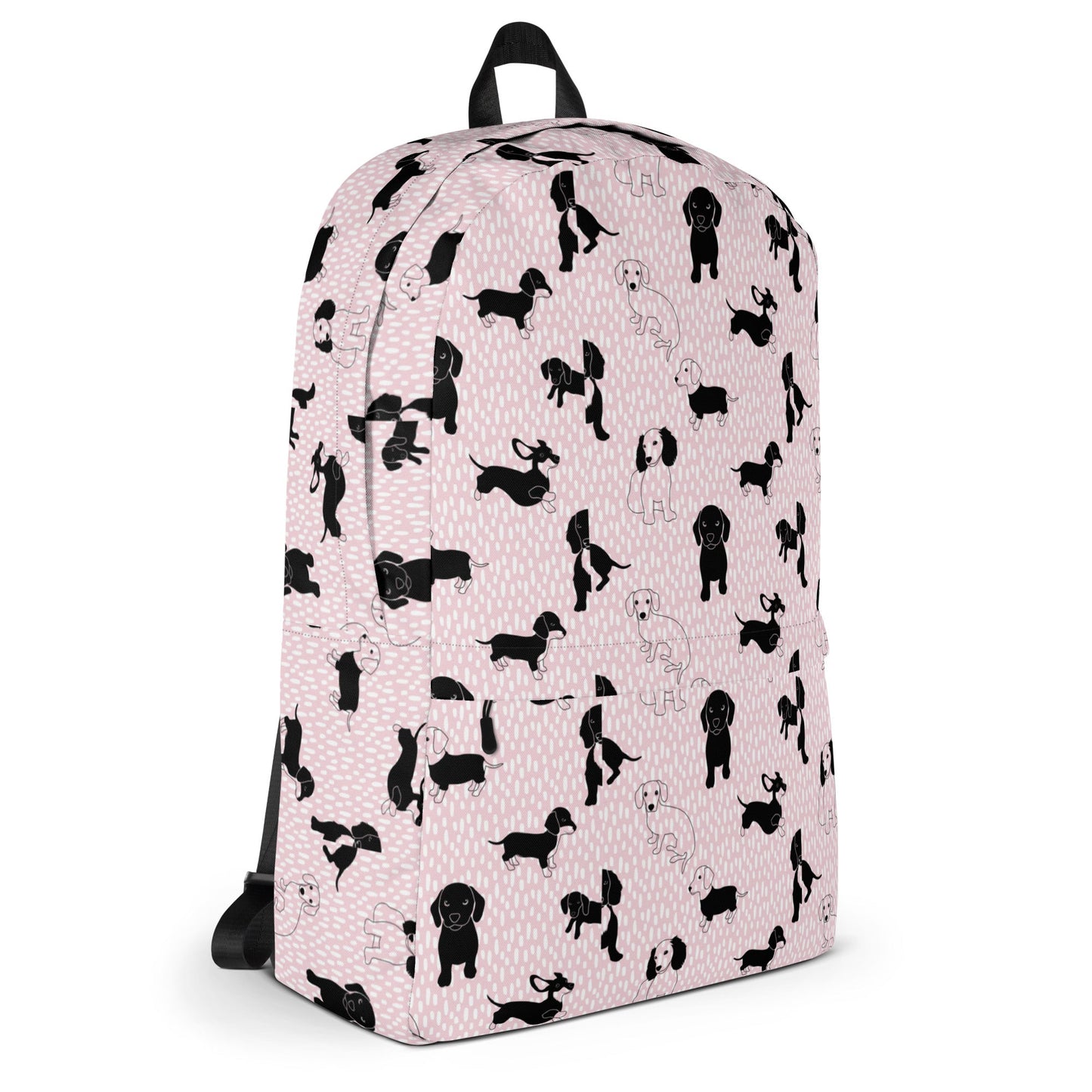 Backpack pink with black doggy design