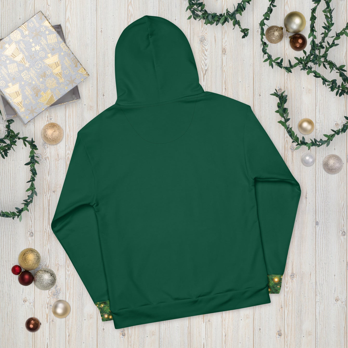 Unisex Hoodie - Tree Rex Christmas design in green