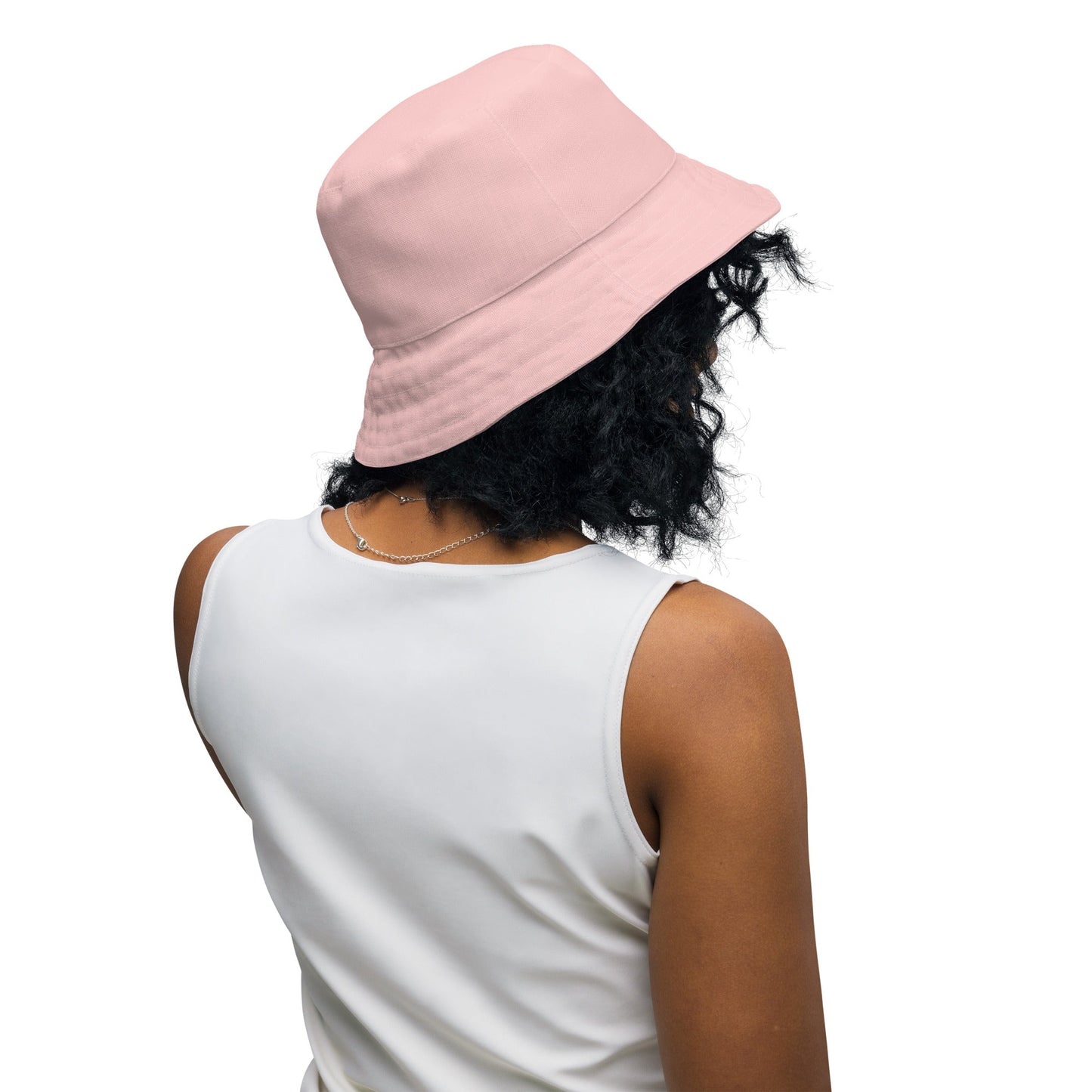 Reversible bucket hat dogs in pink and white design with pink on reverse no. 1