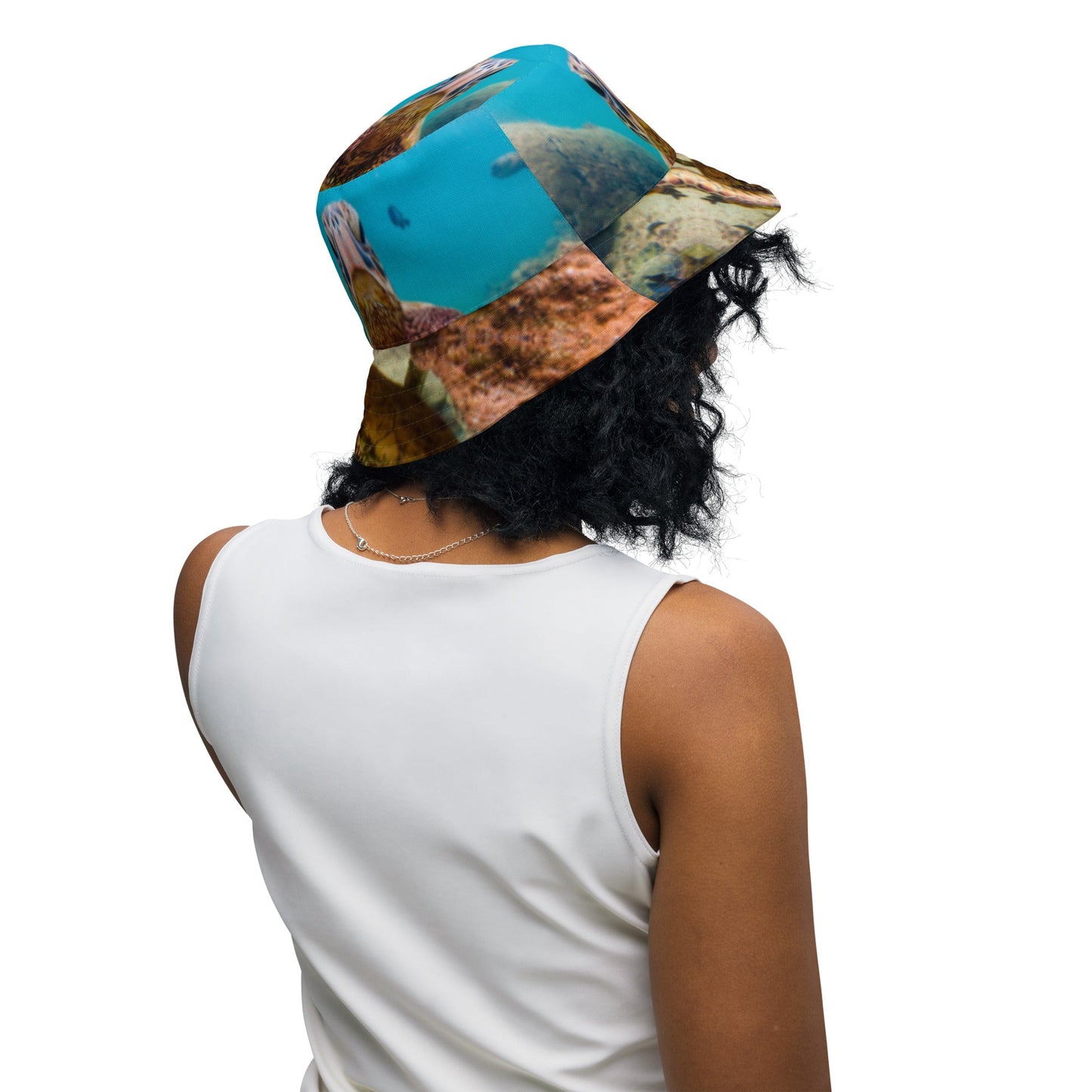 Reversible bucket hat Turtle Design No. 3