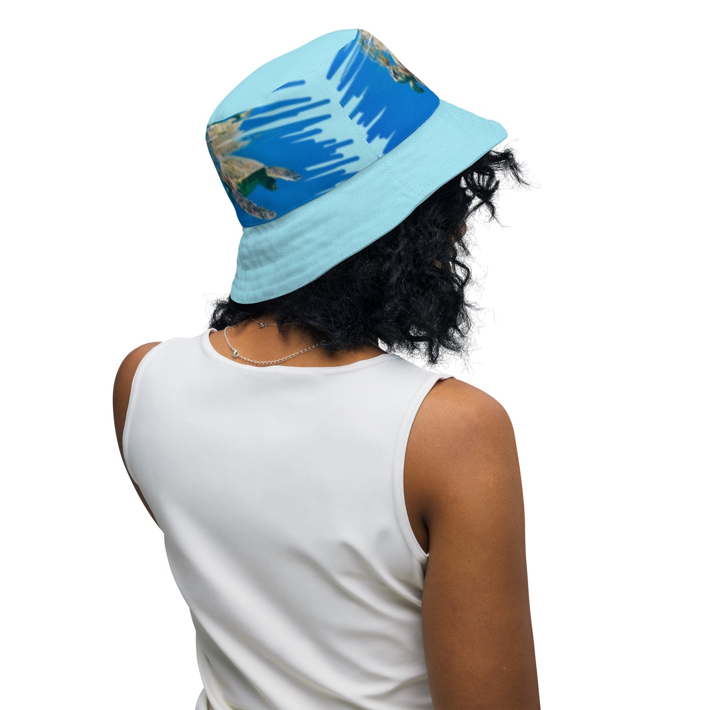 Reversible bucket hat Turtle Design No. 5