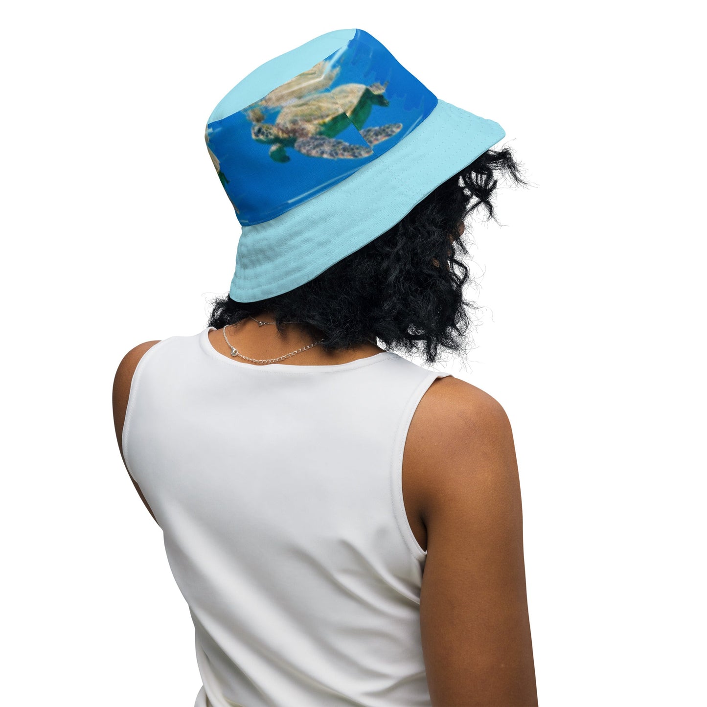 Reversible bucket hat Turtle Design No. 5