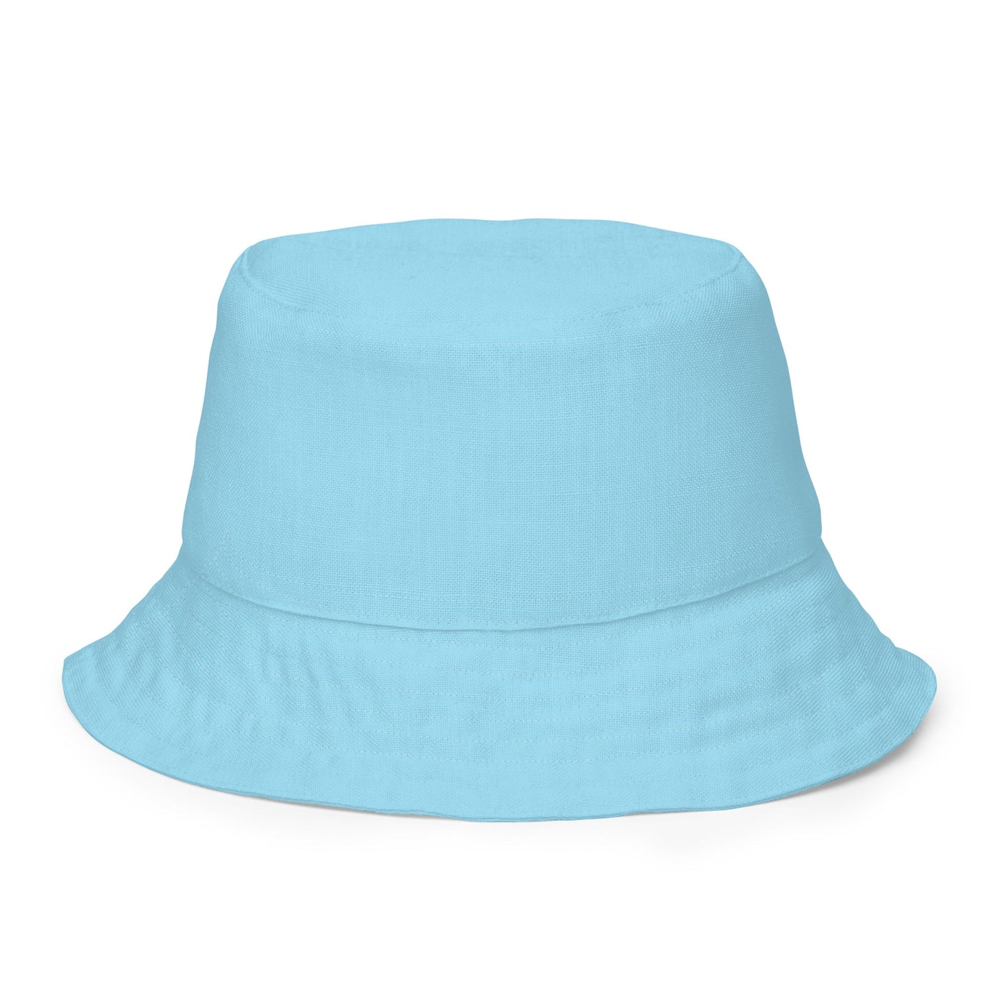 Reversible bucket hat hummingbirds design no. 1 with light blue reverse