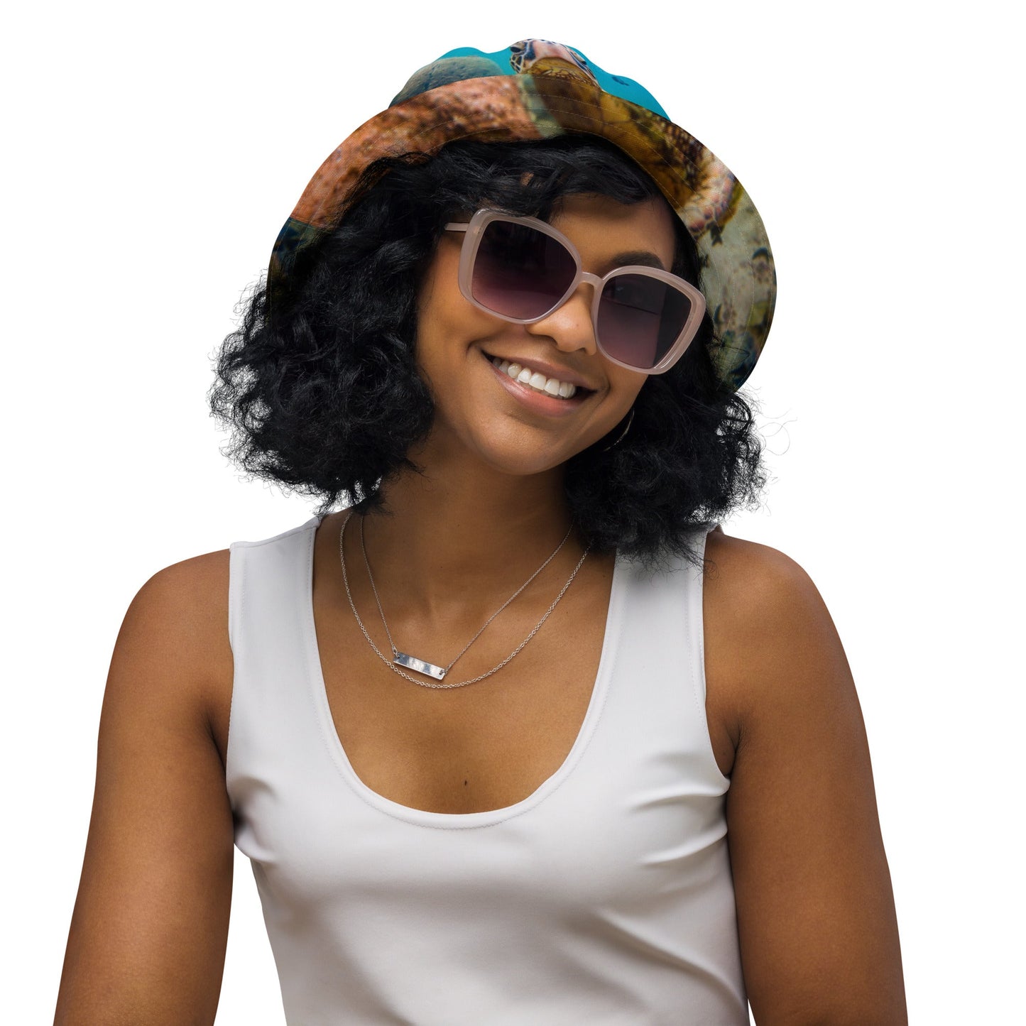 Reversible bucket hat Turtle Design No. 3