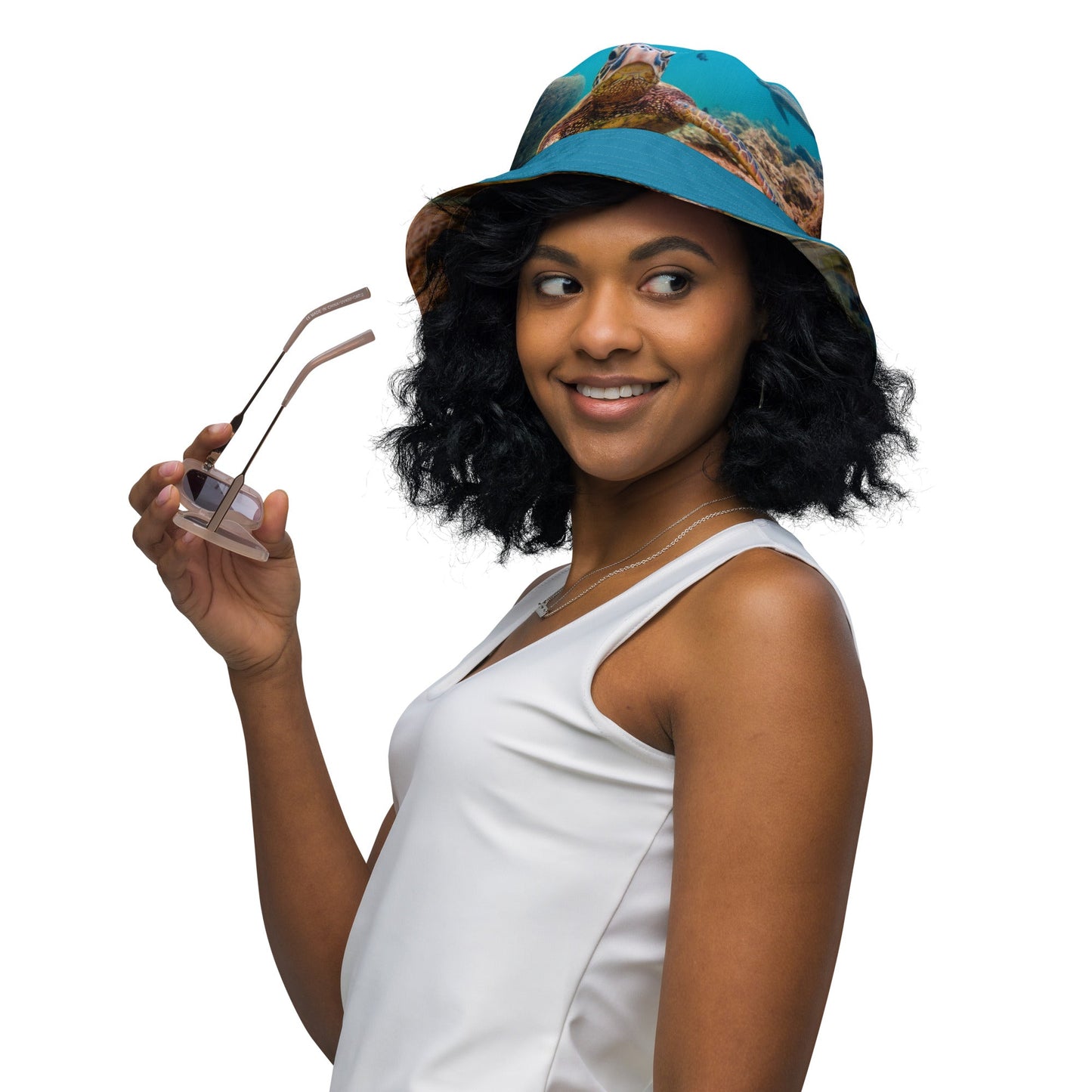 Reversible bucket hat Turtle Design No. 3