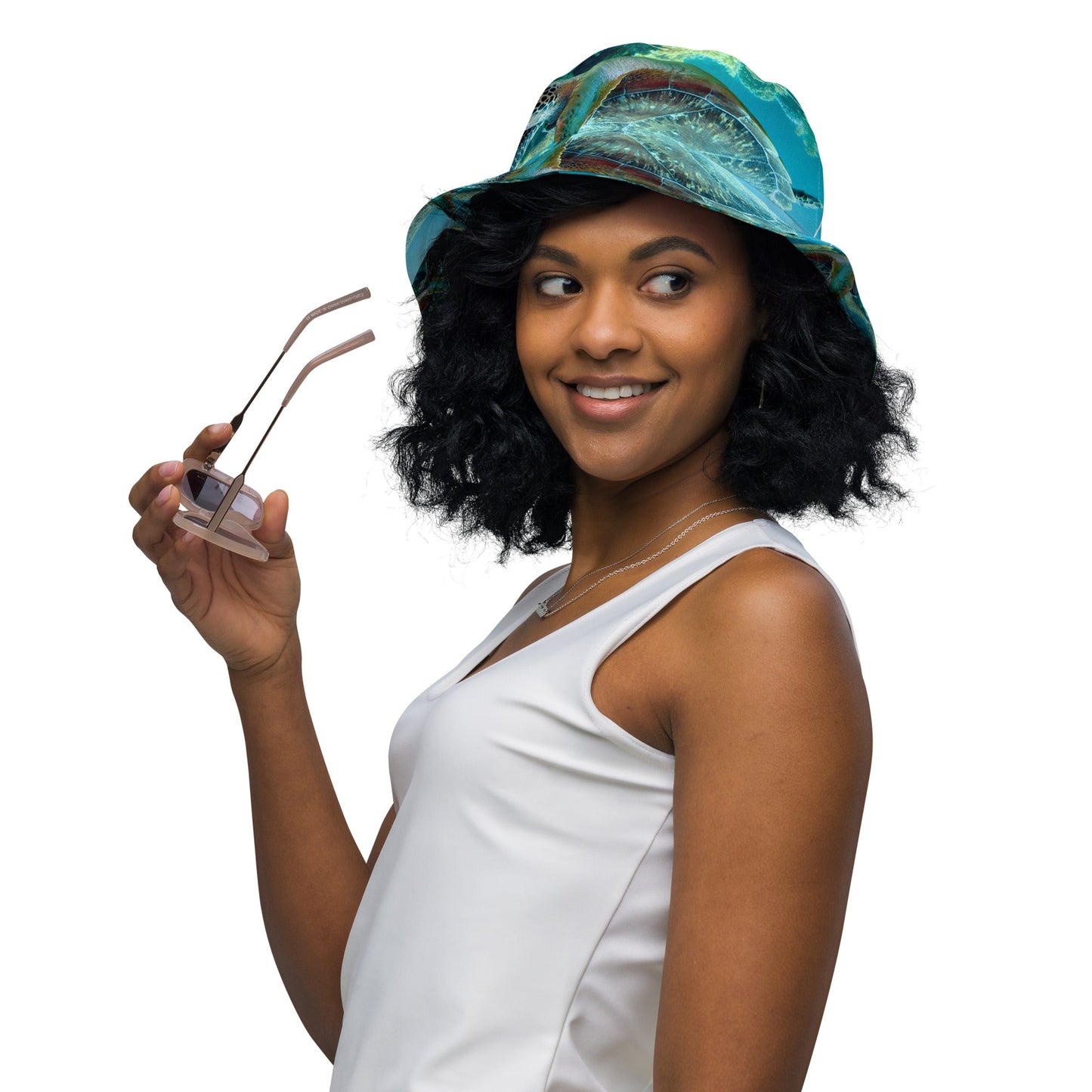 Reversible bucket hat - Turtle Design No. 2