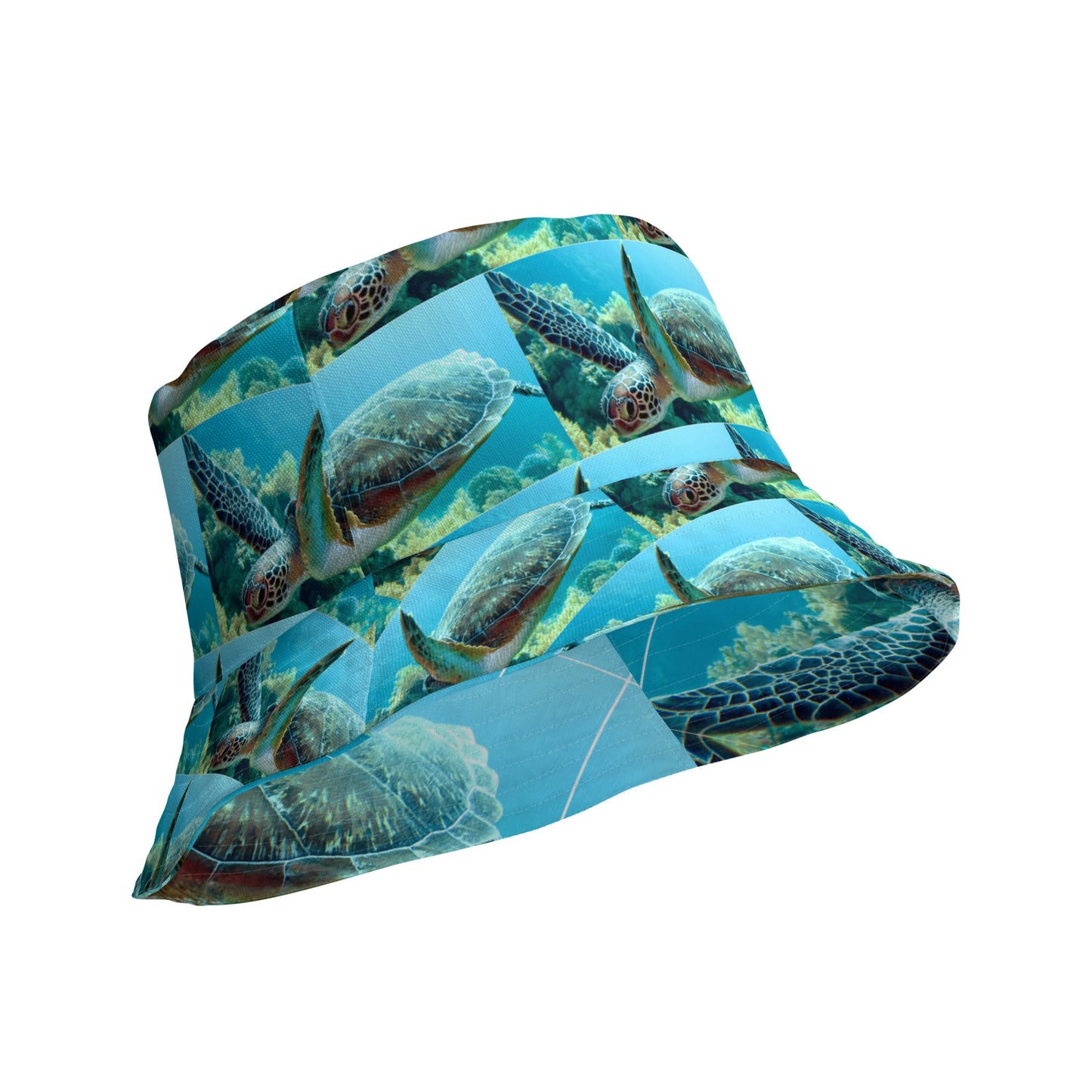 Reversible bucket hat Turtle Design No. 7