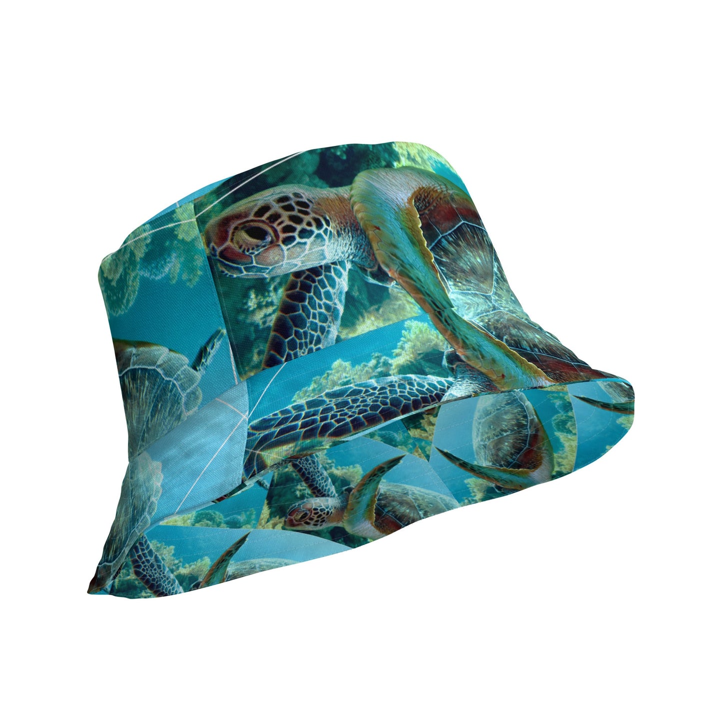 Reversible bucket hat Turtle Design No. 7