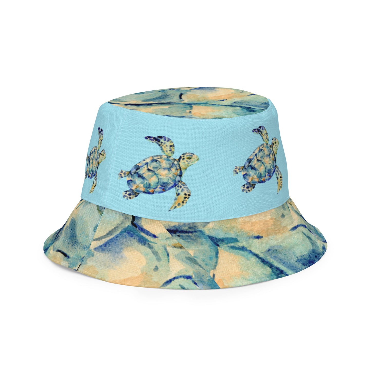 Reversible bucket hat Turtle Design No. 1
