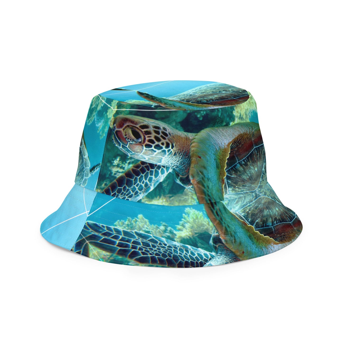 Reversible bucket hat Turtle Design No. 7
