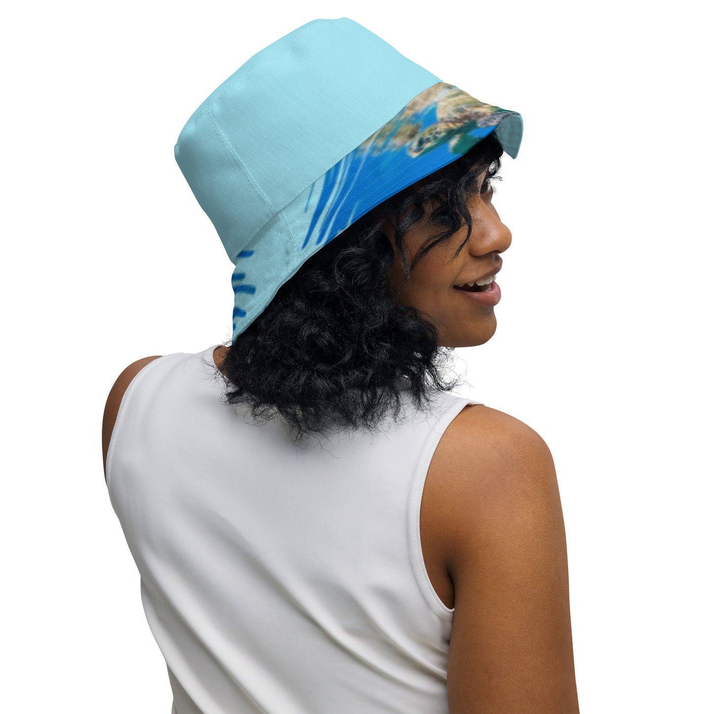 Reversible bucket hat Turtle Design No. 5