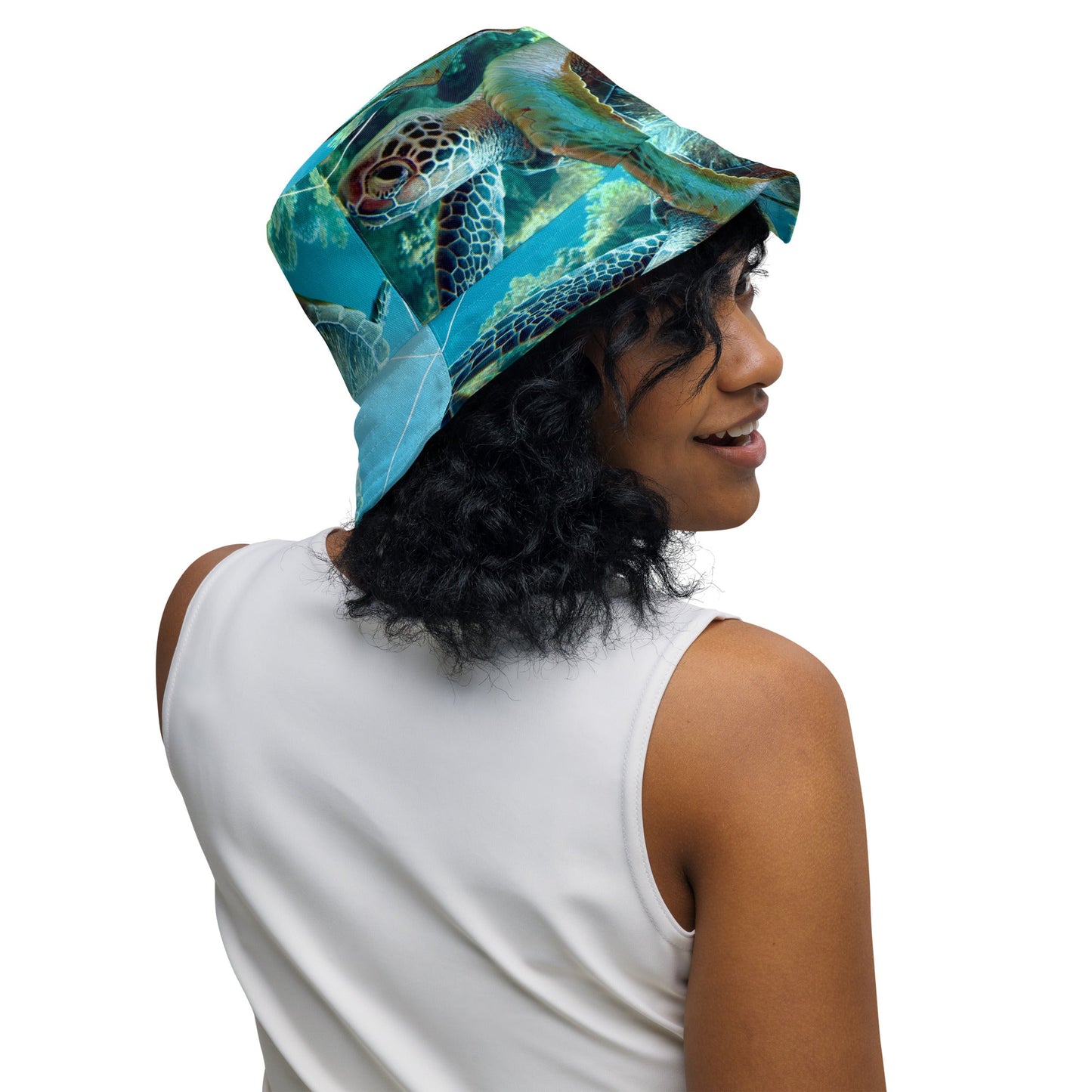 Reversible bucket hat - Turtle Design No. 2