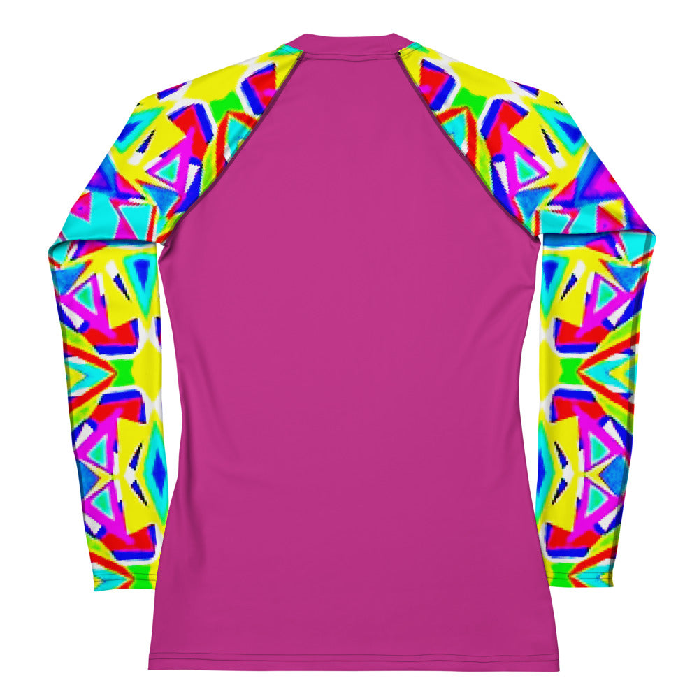 Rashguard multicolor sleeves/pink front and back