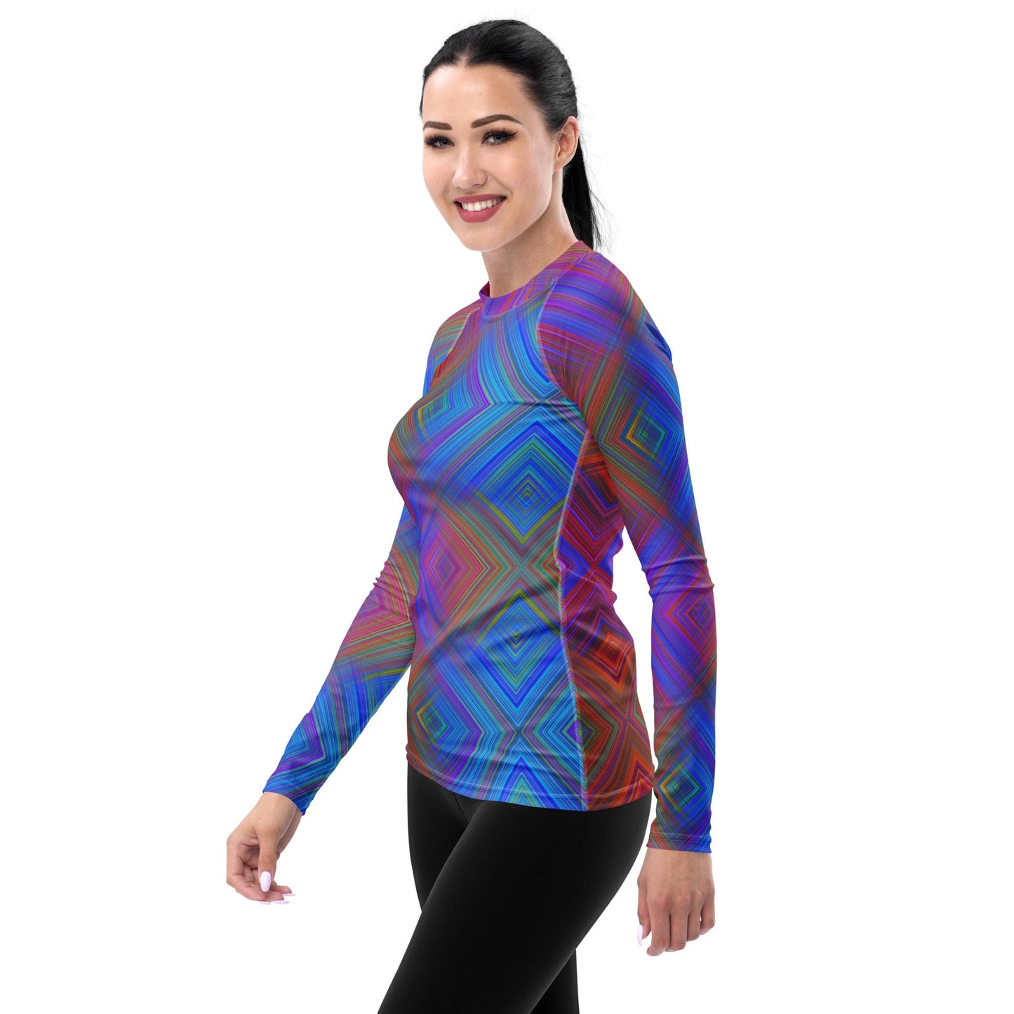 Women's Rash Guard Design No. 102 multicolored lines