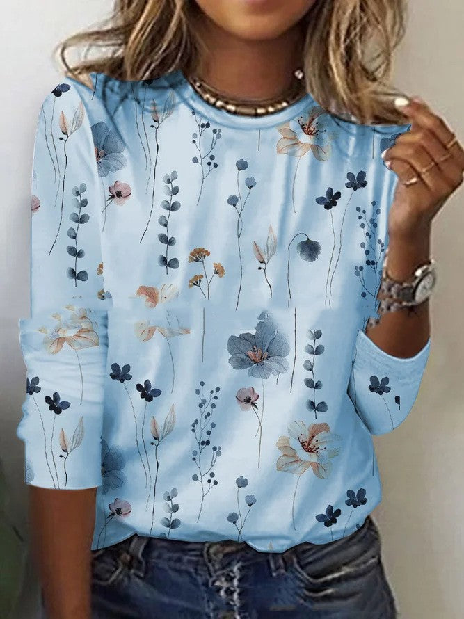 Women’s Long sleeve Tshirt - Beautiful spring flower design