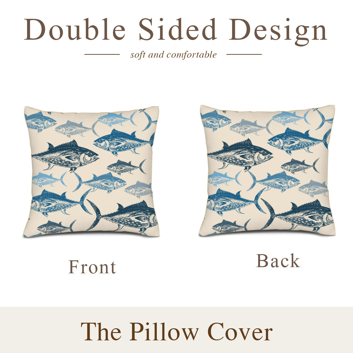 Throw Pillow for the fisherman or woman - fish pattern