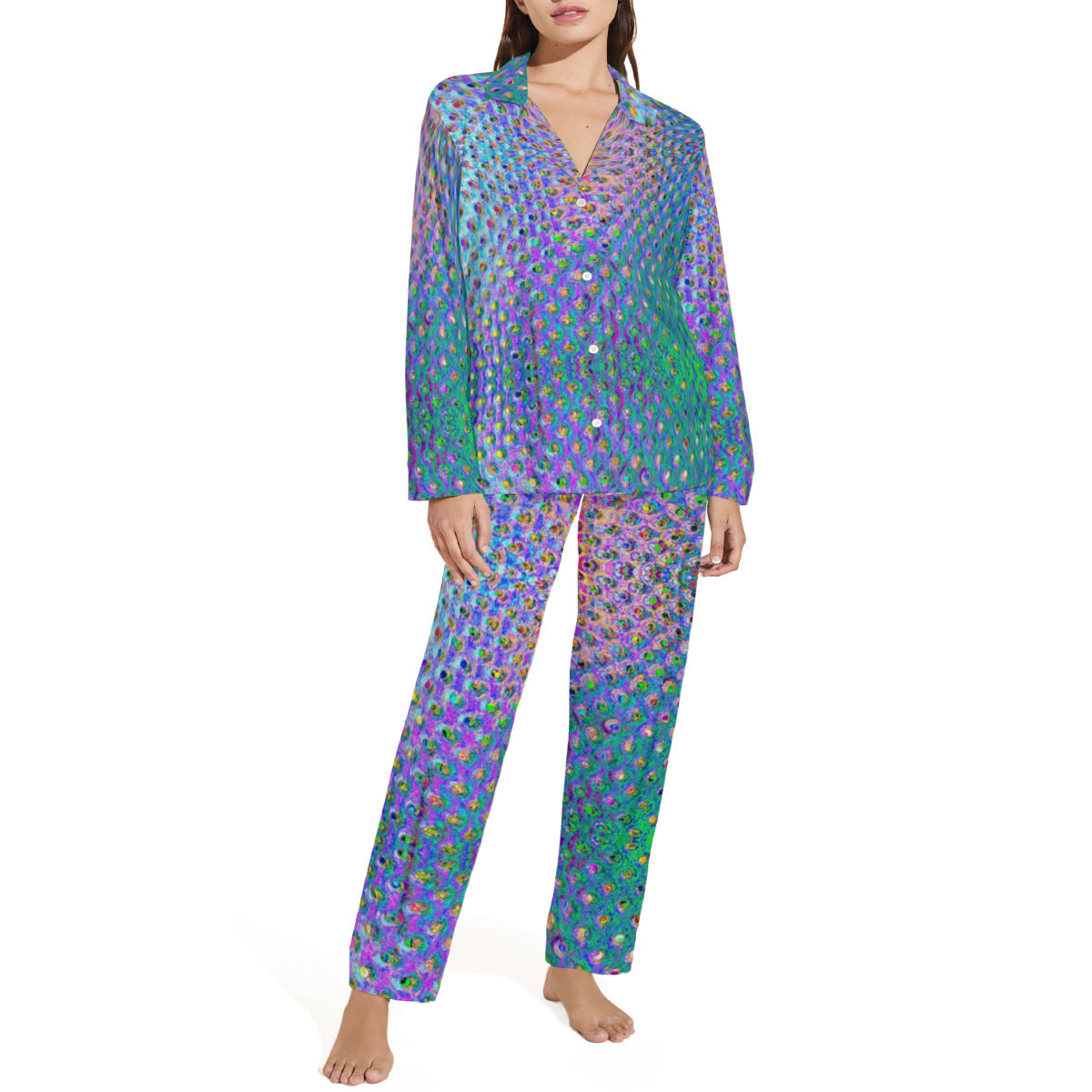 Women's long- sleeve pajamas - colorful design