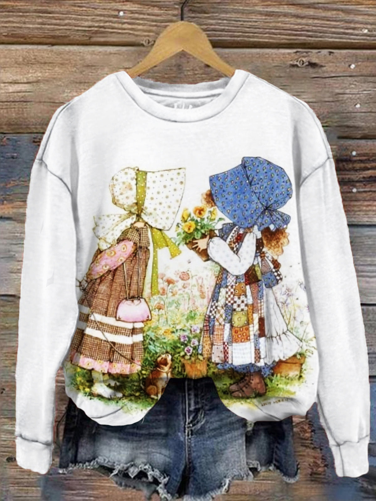 Holly Hobbie Vintage Print Crew Neck T-shirt