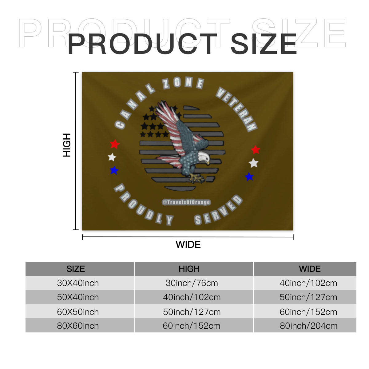 Panama Canal Zone veterans throw blanket - Proudly Served CZ Veteran Throw Blanket