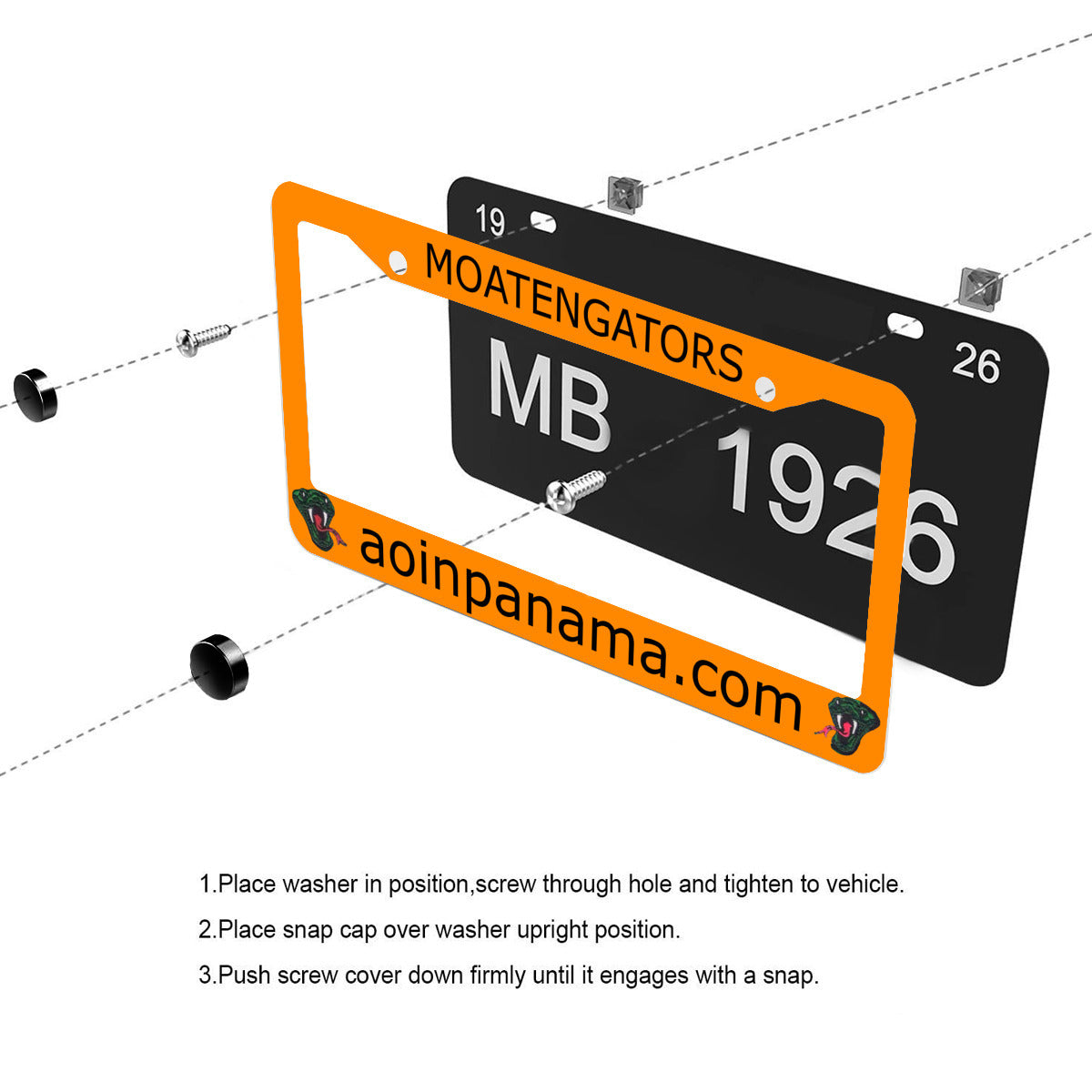 MOATENGATORS license plate frame with aoinpanama.com