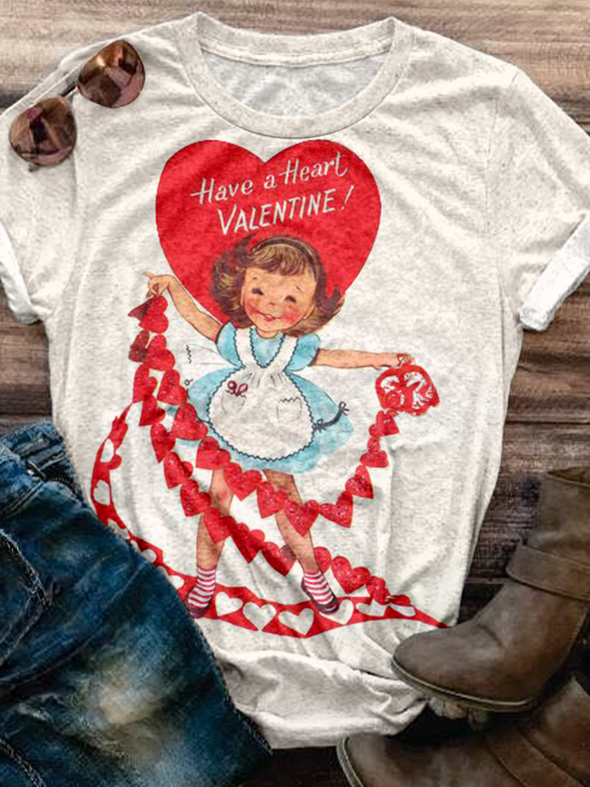 Have A Heart Vintage Crew Neck T-shirt