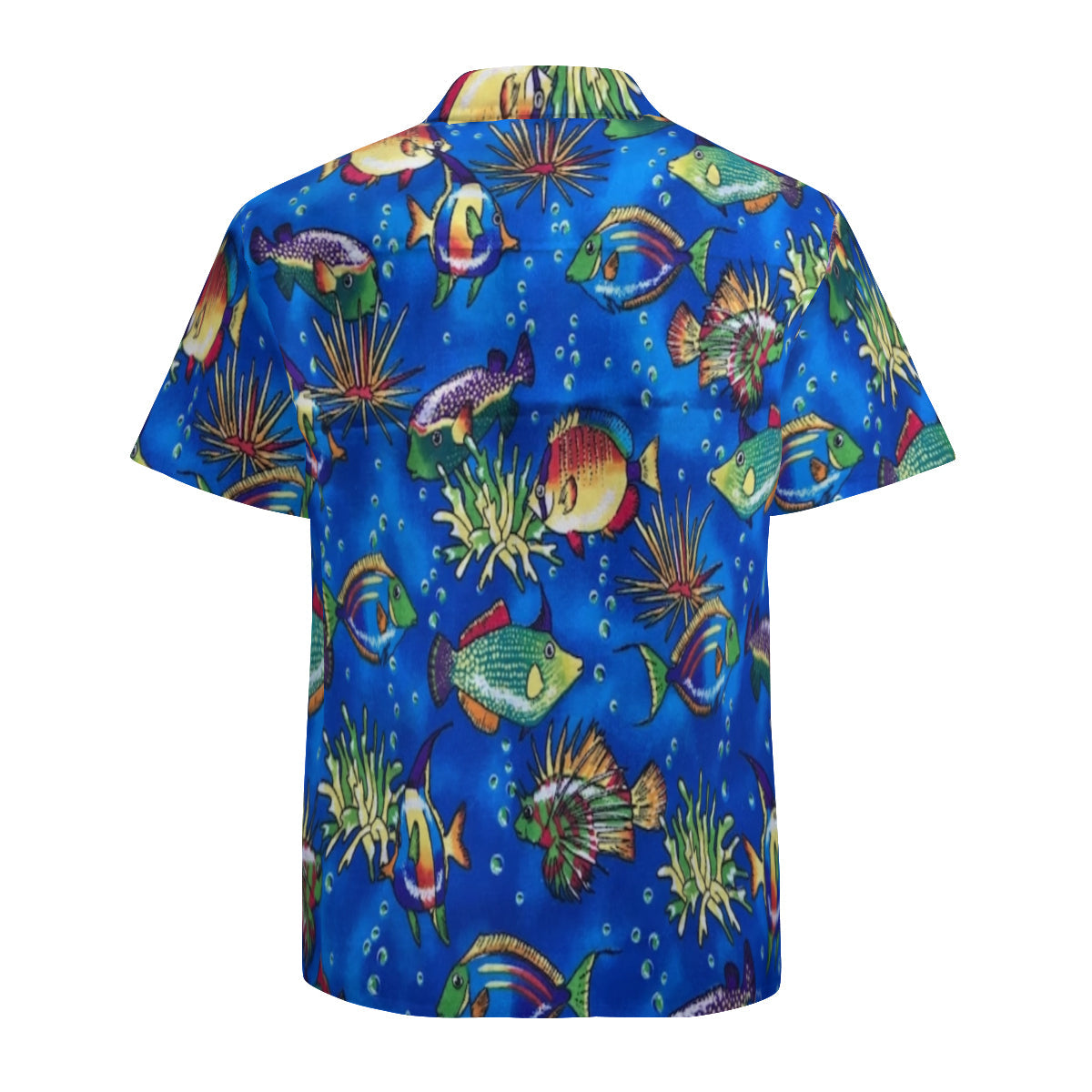 Royal blue fish Hawaiian shirt