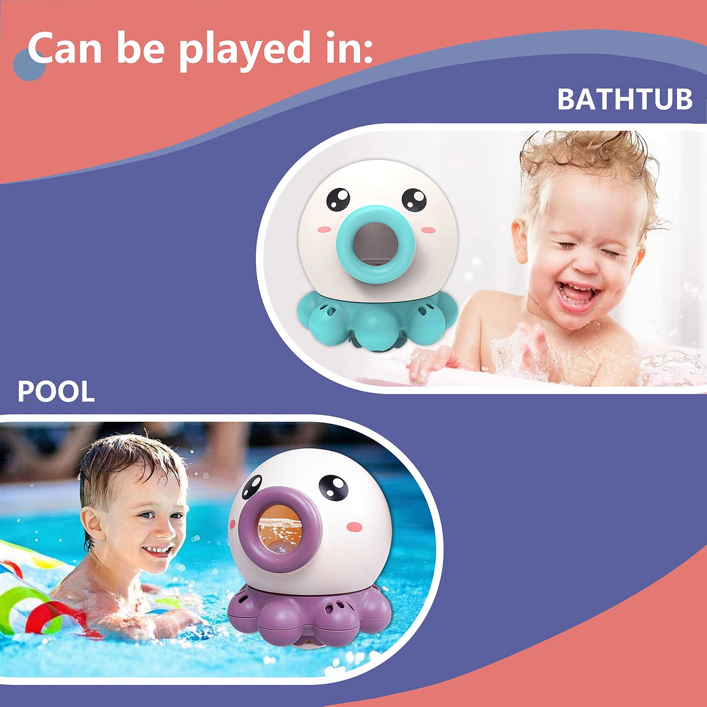 Children Toys - Octopus Fountain Bath Toy Water Jet Rotating Shower Bathroom Toy Summer Water Toys Sprinkler Beach Toys Kids Water Toys