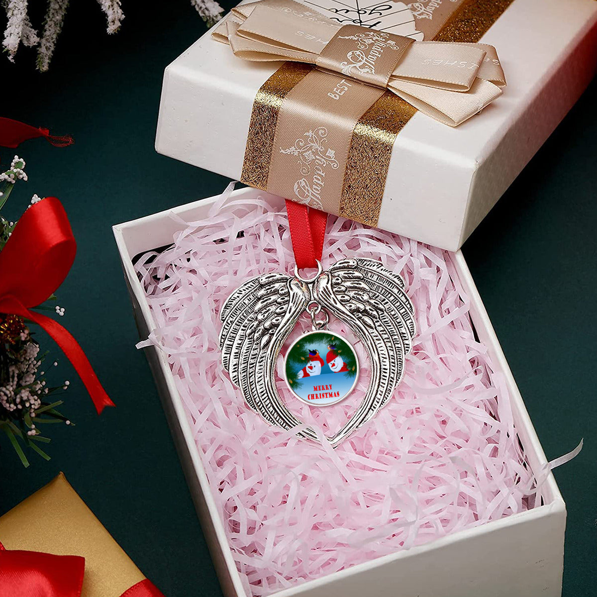 snowmen-and-birds-merry-christmas-and-happy-new-year unique christmas ornament