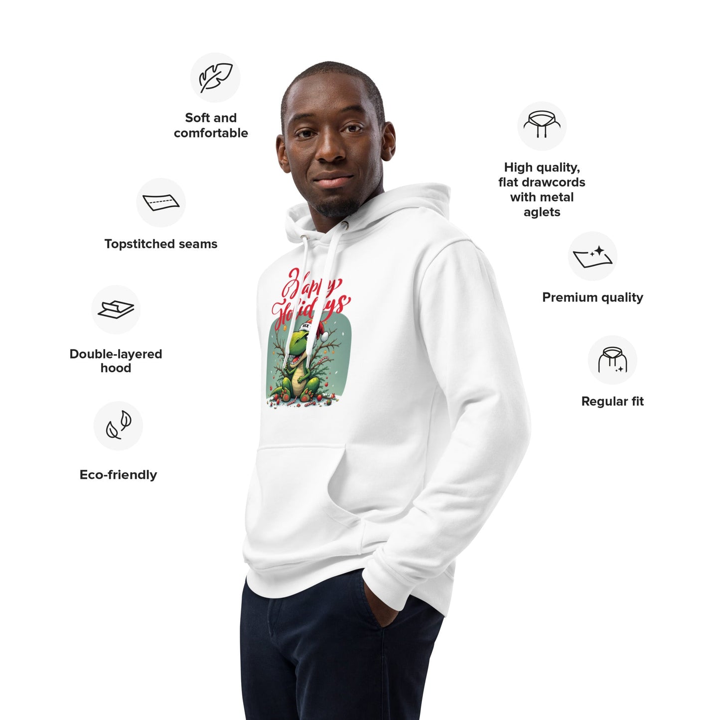Christmas Premium eco hoodie - Rex-Tree Christmas Design