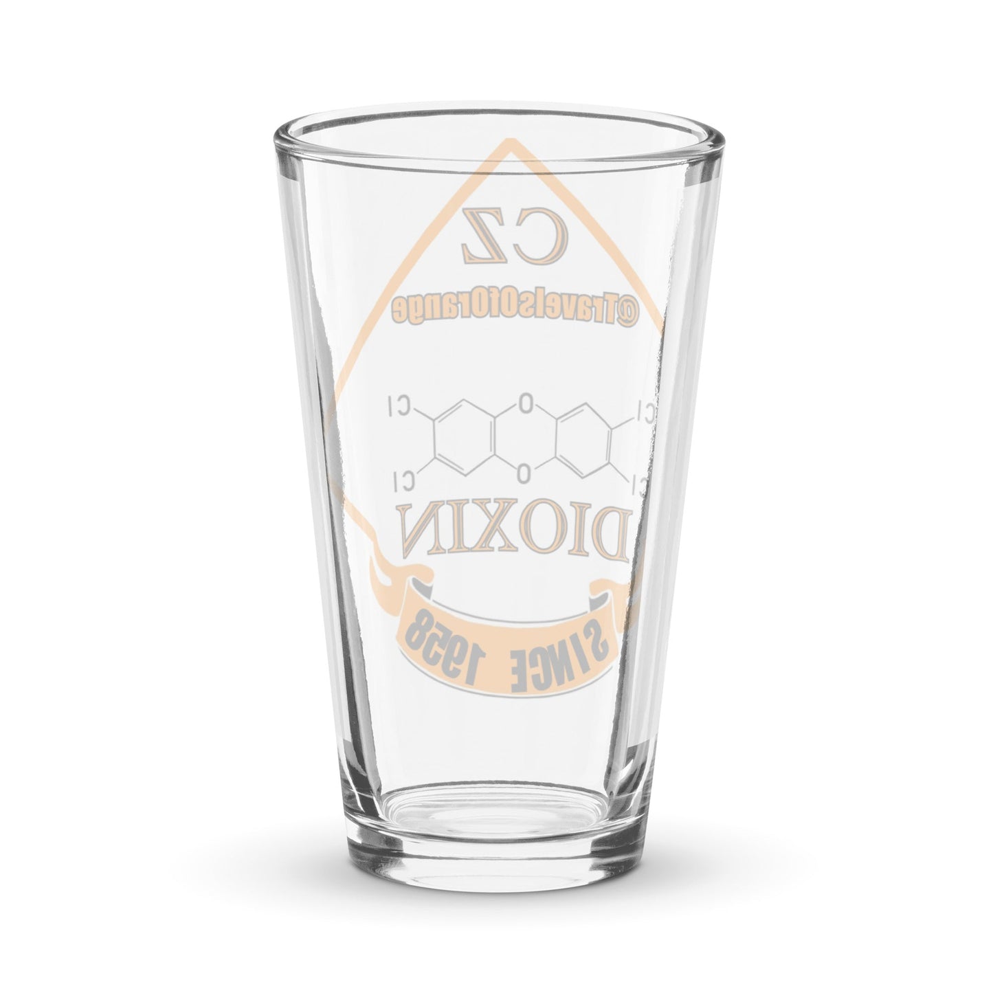 Panama Canal Zone veteran - Shaker pint glass Dioxin design - 16 oz