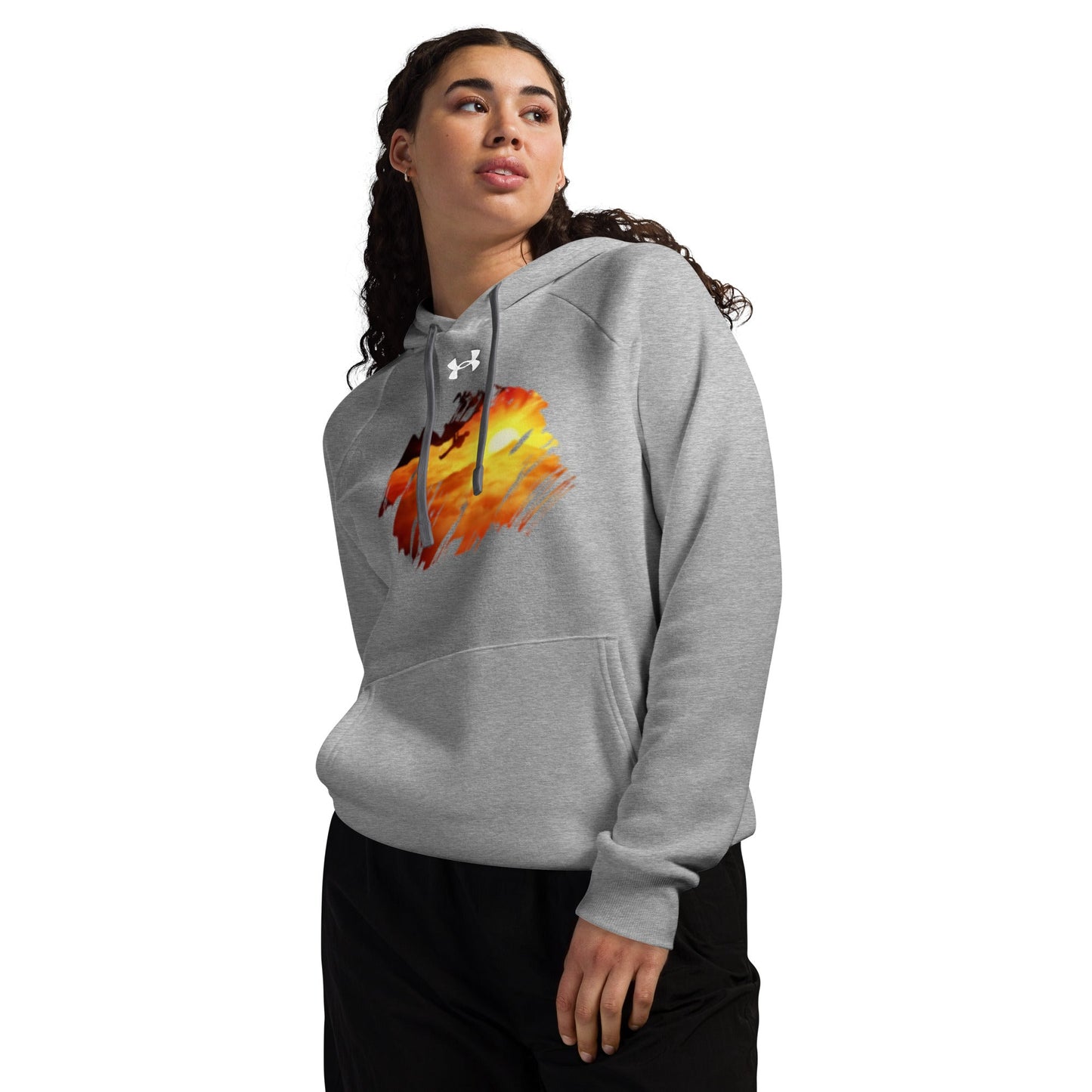 Under Armour® hoodie Mountain climber design at sunrise