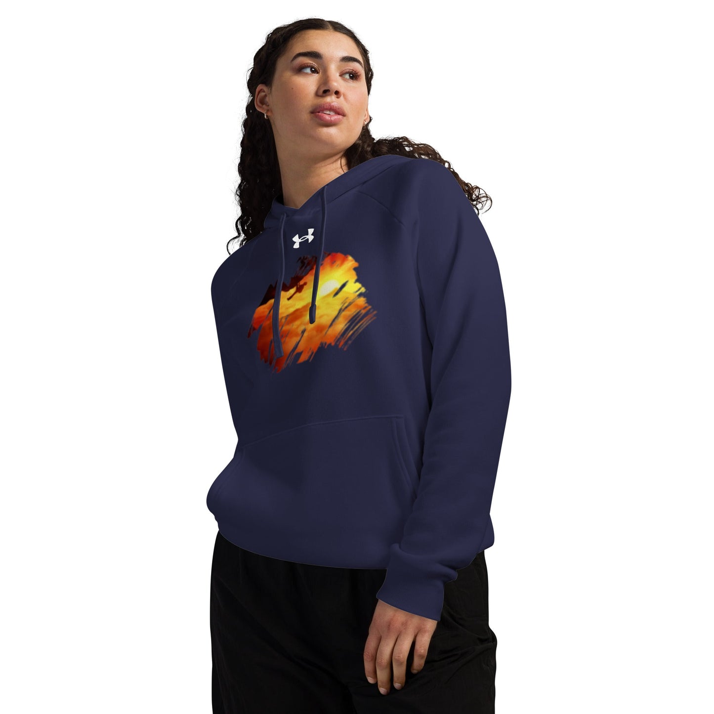 Under Armour® hoodie Mountain climber design at sunrise