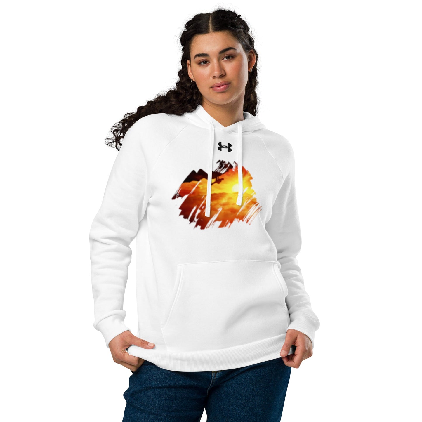Under Armour® hoodie Mountain climber design at sunrise