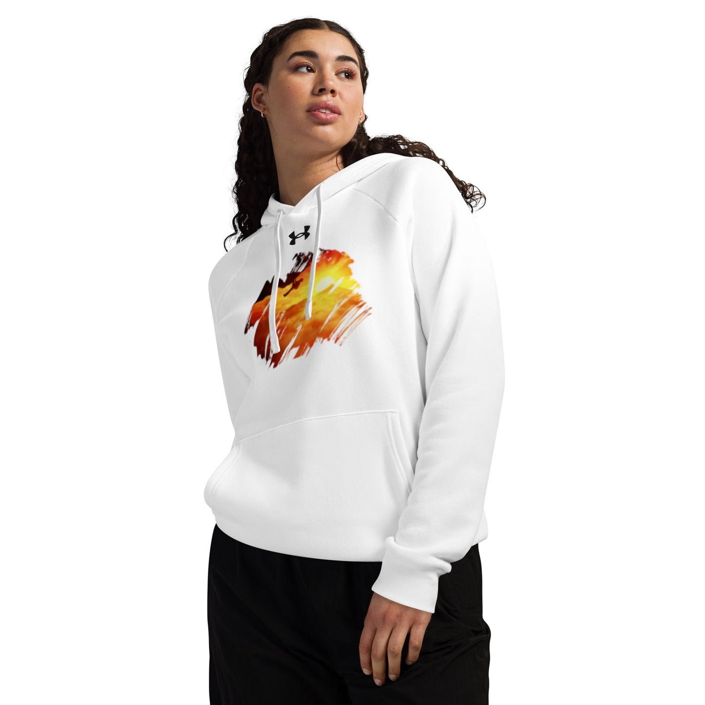 Under Armour® hoodie Mountain climber design at sunrise